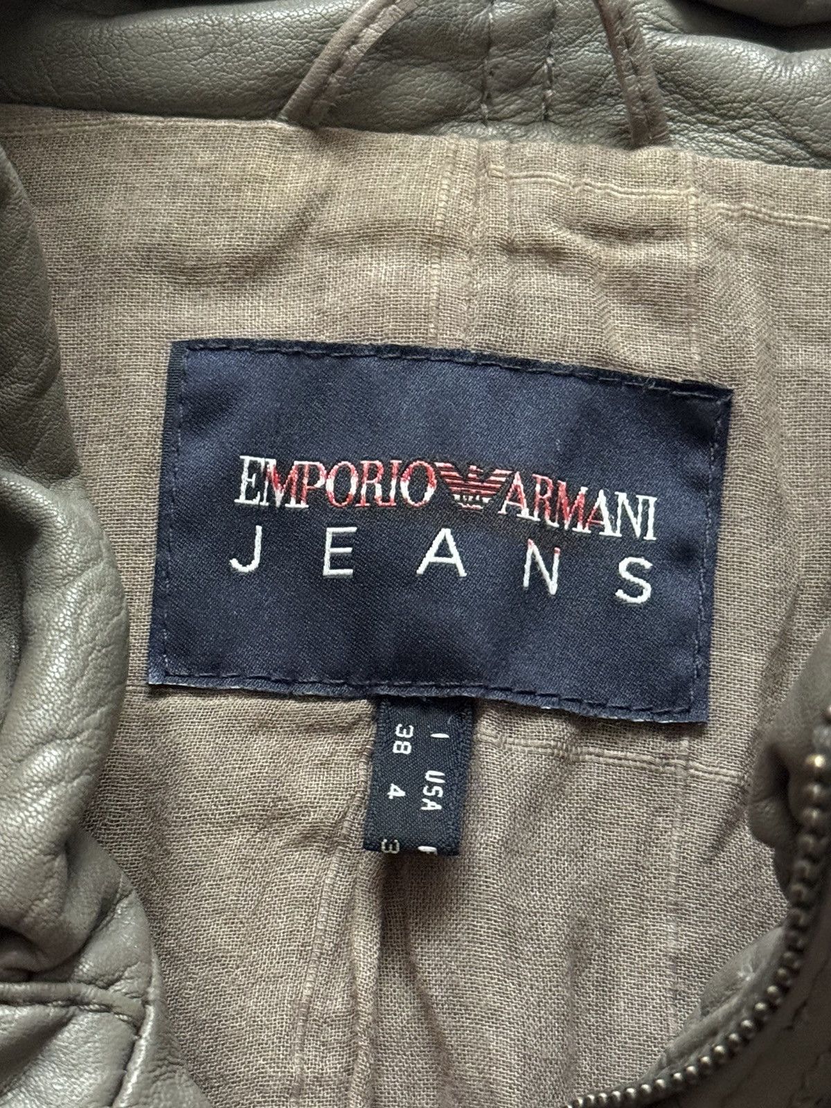 Armani × Emporio Armani Emporio Armani Jeans I38/US4/F34 long leather jacket coat Size S / US 4 / IT 40 - 8 Thumbnail