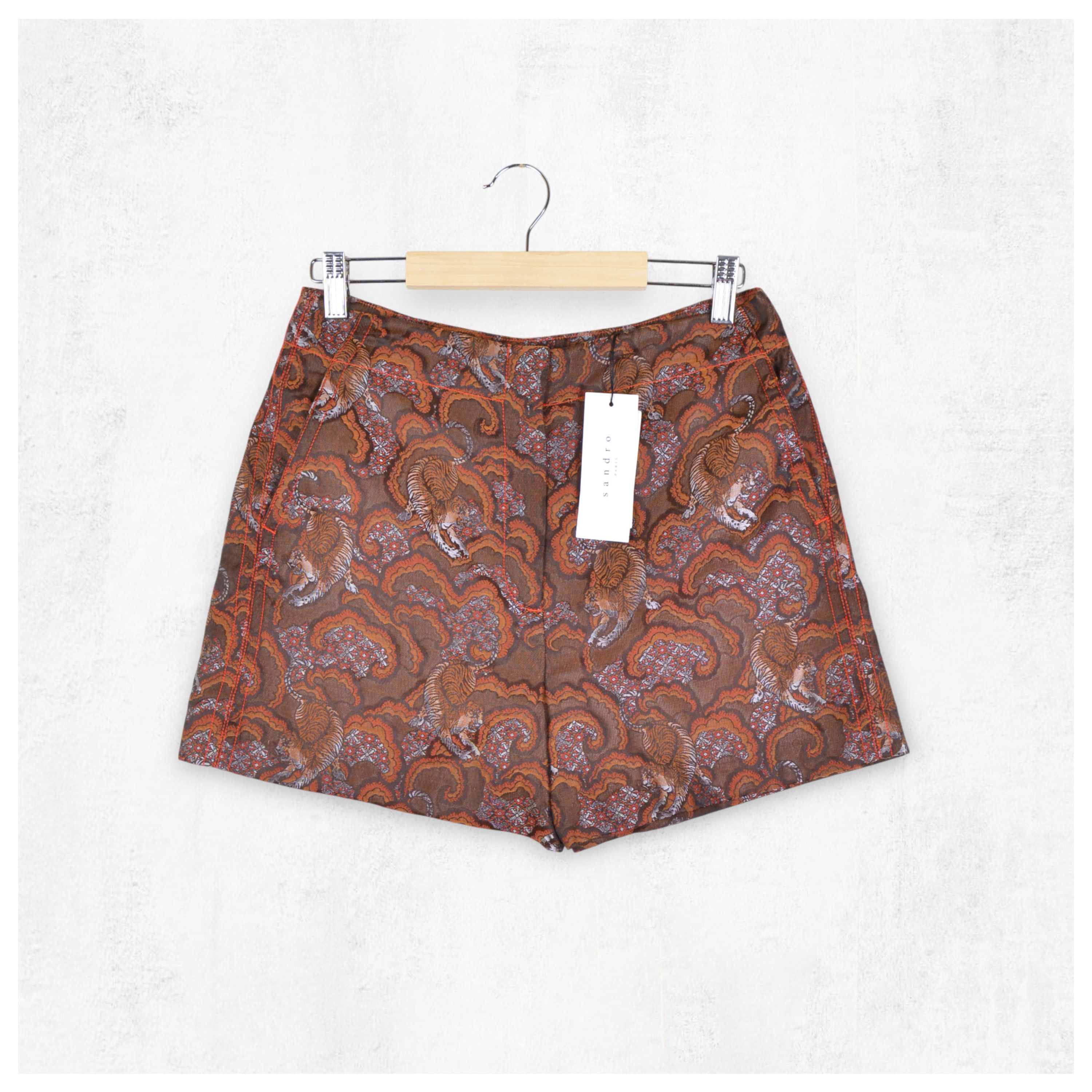 Japanese Brand × Sandro Sandro Chinagirl Multicolore Tiger Printed Japanese Shorts Size 28" / US 6 / IT 42 - 1 Thumbnail