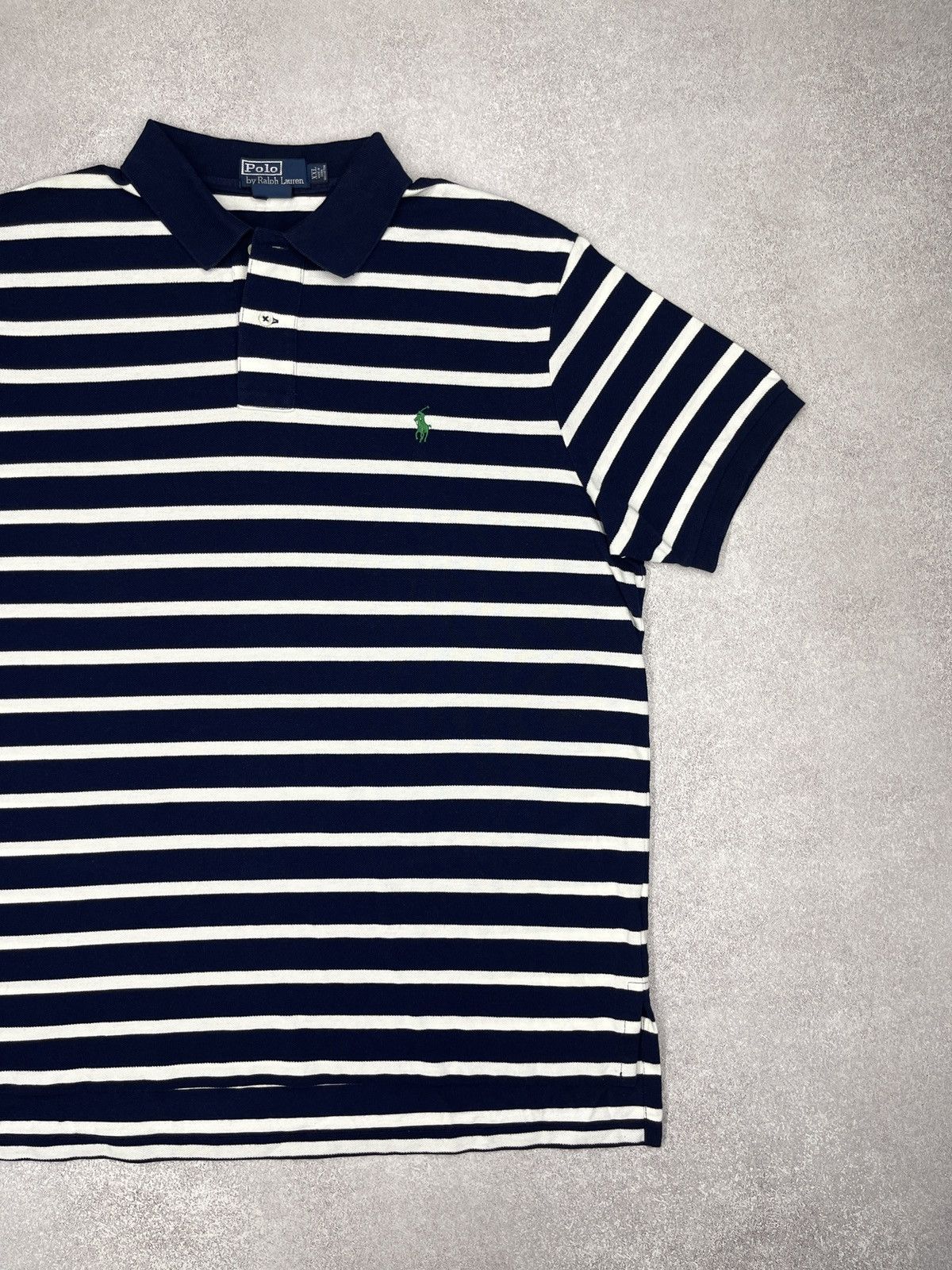 Polo Ralph Lauren Vintage Polo Ralph Lauren Striped Polo Rugby Navy/White Y2K Size US XXL / EU 58 / 5 - 3 Thumbnail