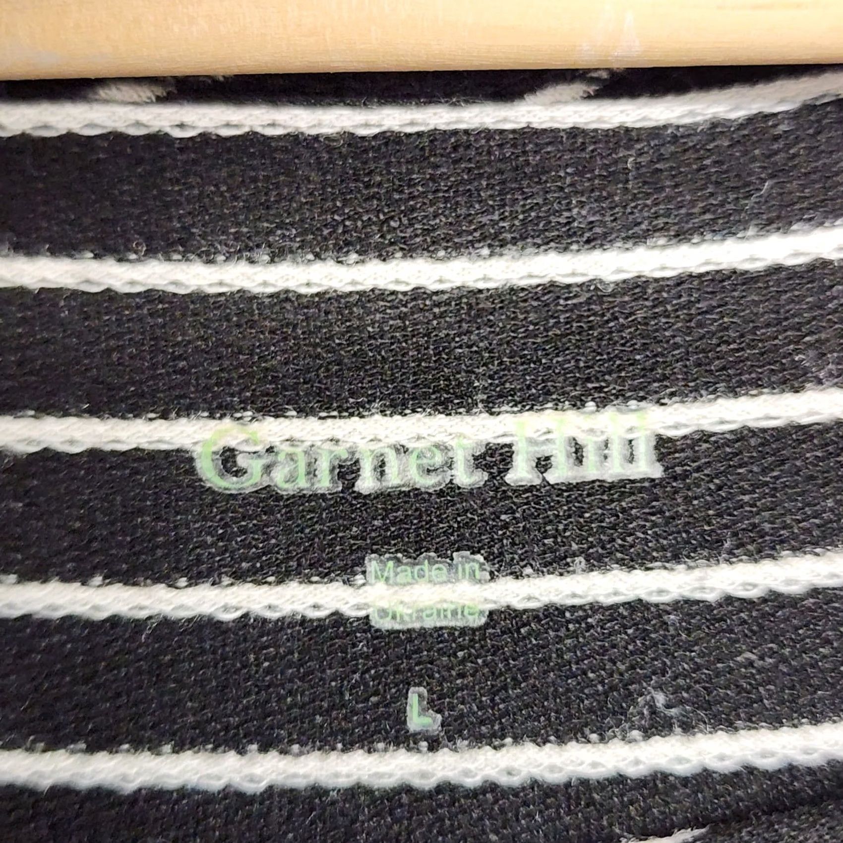 Vintage Garnet Hill Dress Womens Large Black White Striped Knit 3/4 Sleeve Casual Knee Length A-Line Size L / US 10 / IT 46 - 3 Thumbnail