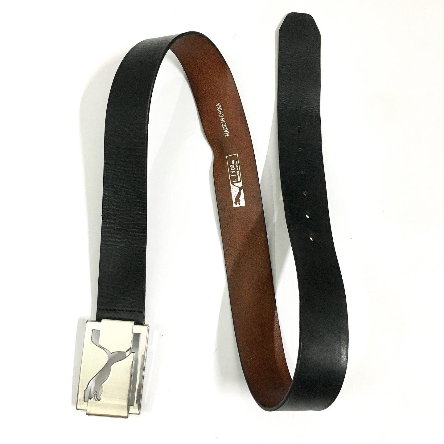 Puma Vintage Puma Buckle Leather Belt Size ONE SIZE - 2 Thumbnail