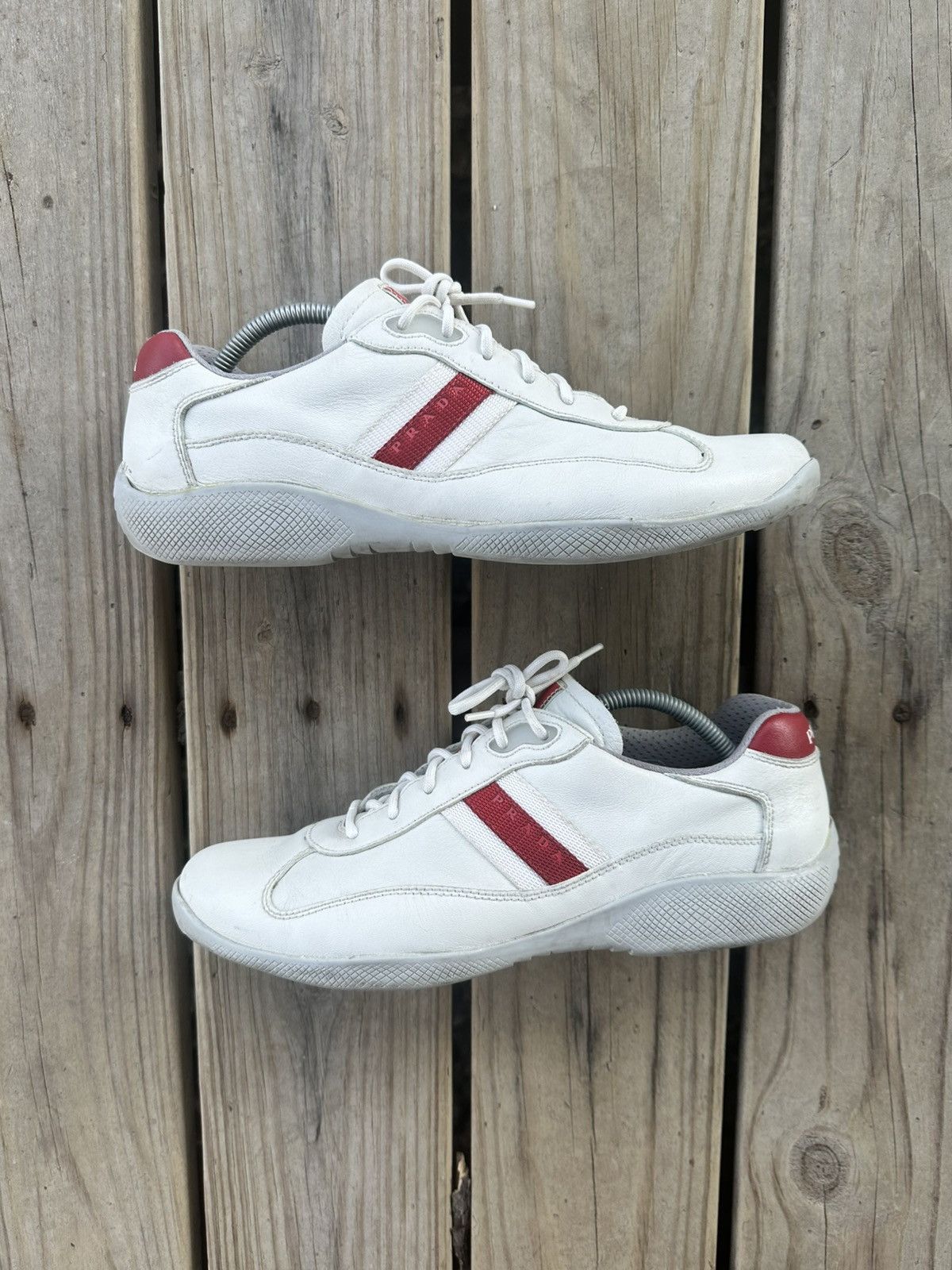 Prada Vintage Prada Cup White Leather Sneakers Size 9 Size US 11 / EU 44 - 6 Thumbnail