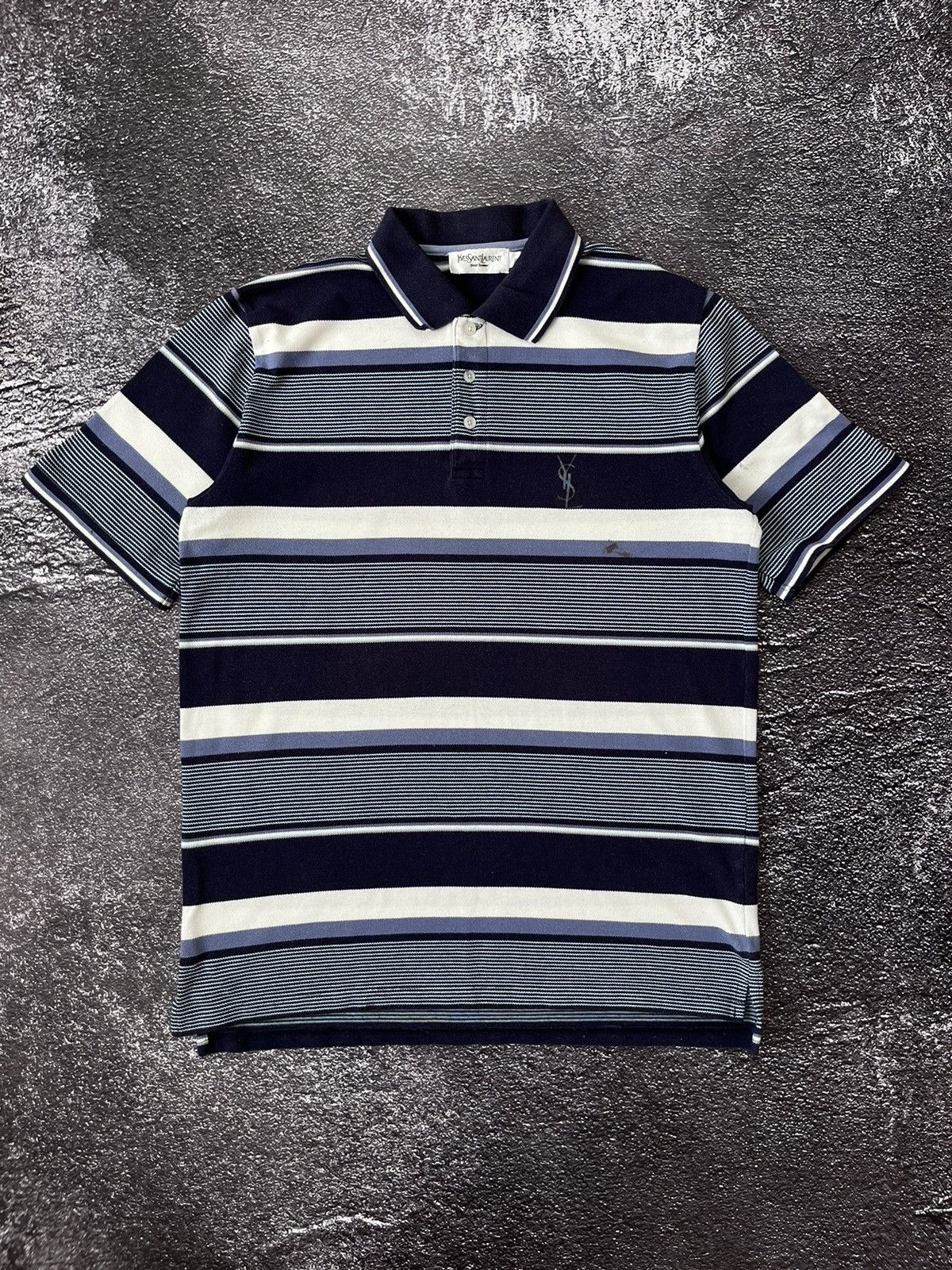Yves Saint Laurent Yves Saint Laurent Pour Homme Striped Polo Shirt Vintage 90s Size US L / EU 52-54 / 3 - 1 Thumbnail