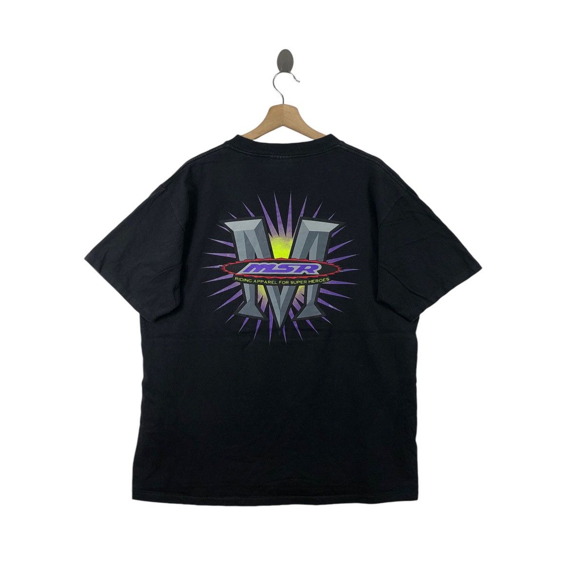 Vintage Vintage 90s MSR Racing Tee Shirt Big Logo Motosports Size US XL / EU 56 / 4 - 4 Thumbnail