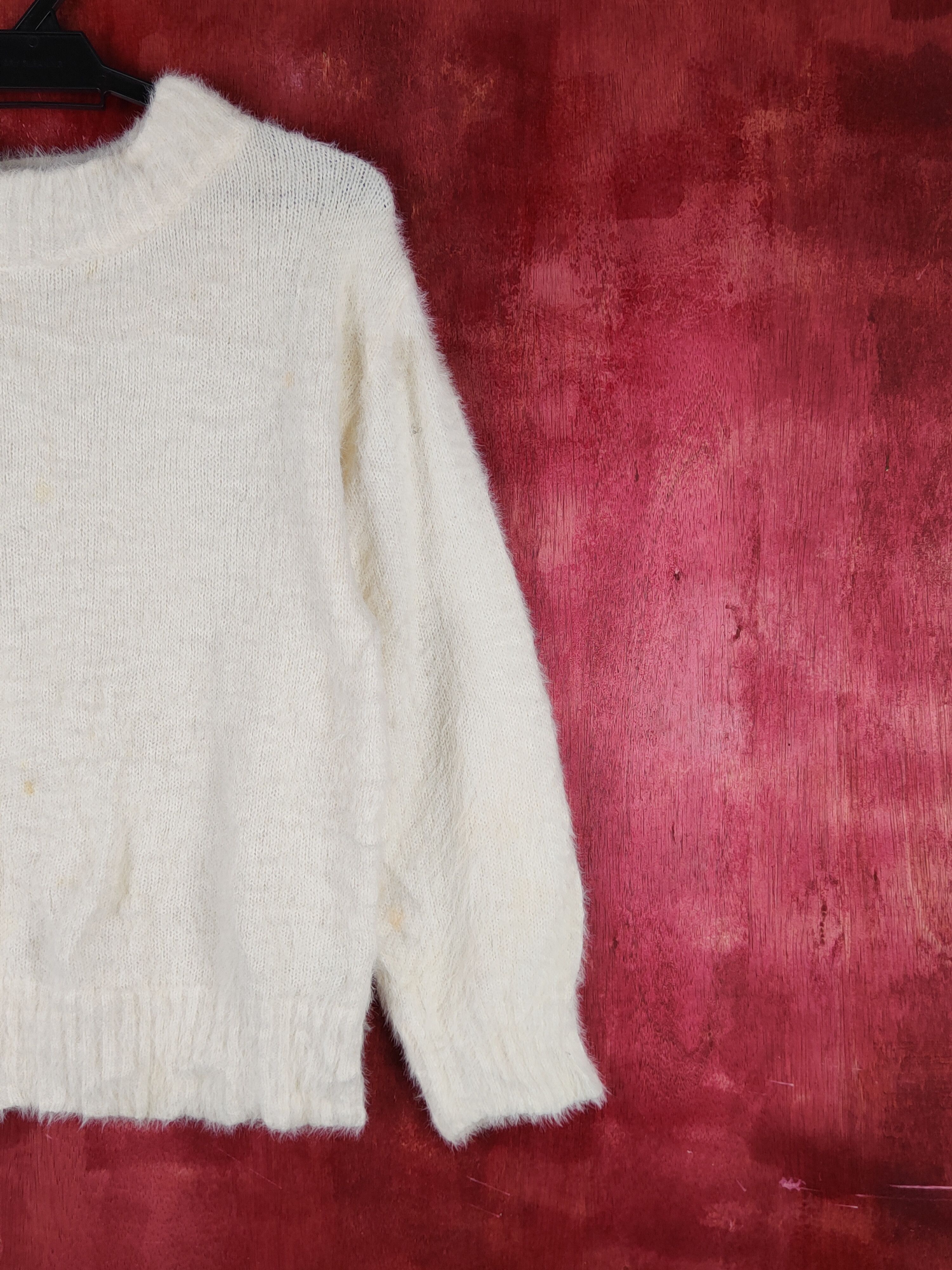 Aran Isles Knitwear Earth Music& Ecology Ivory Fur Mohair Knitwear #S1938 Size M / US 6-8 / IT 42-44 - 5 Thumbnail