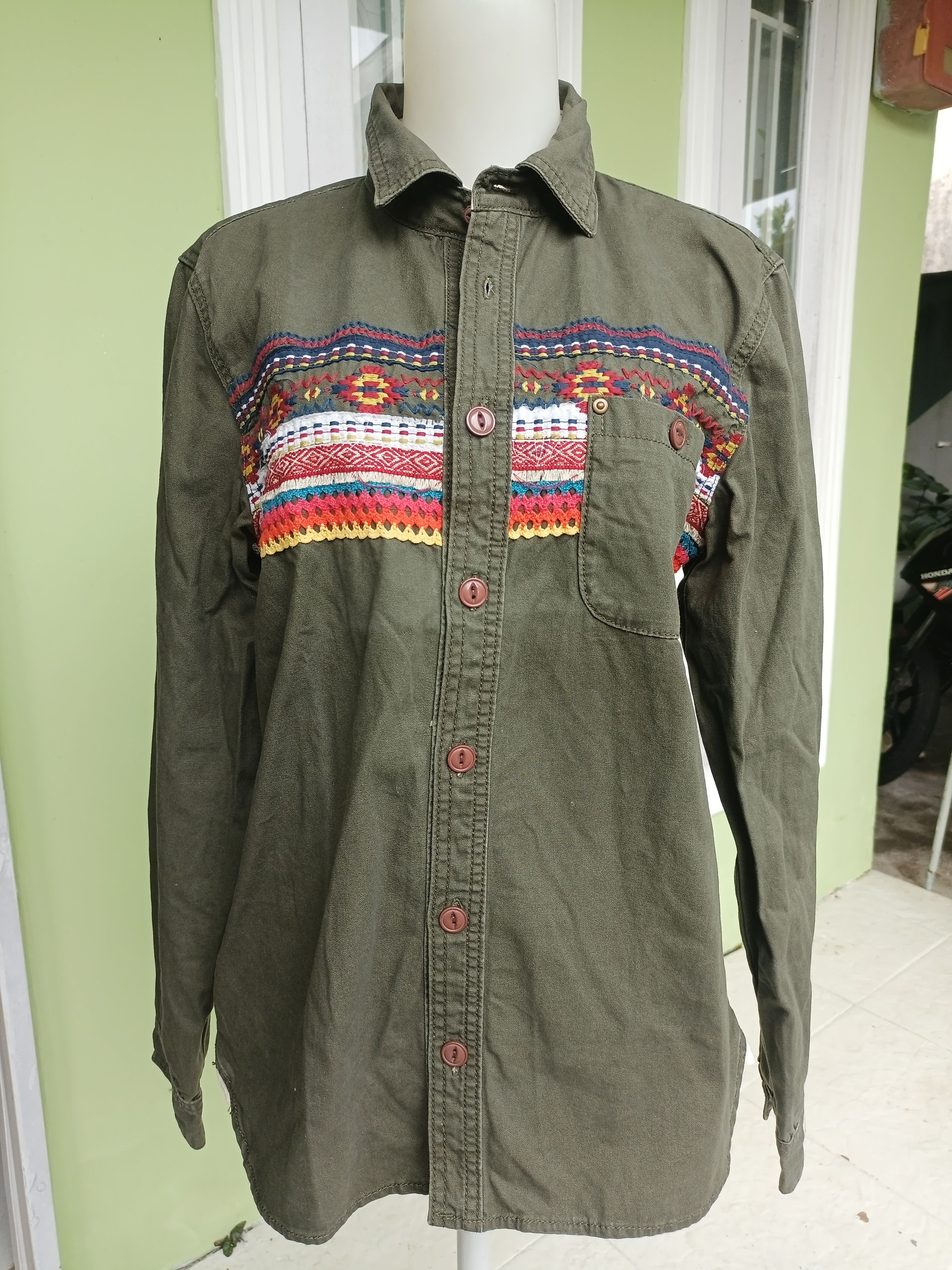 Japanese Brand × Pure Blue Japan TITICACA Cotton Canvas Embroidery Navajo Style Long Sleeve Size M / US 6-8 / IT 42-44 - 15 Thumbnail