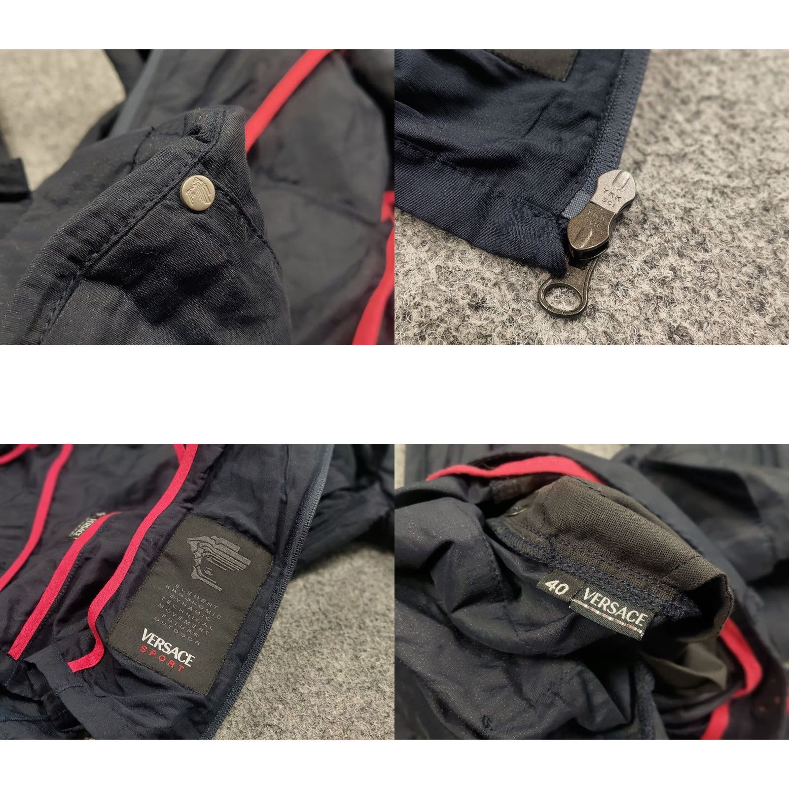 Versace VINTAGE Versace Sport Jacket x Cargo Pants Navy Nylon Blend Jacket x Pants Navy 90s 90s Versace Logo Size 27" / US 4 / IT 40 - 9 Thumbnail