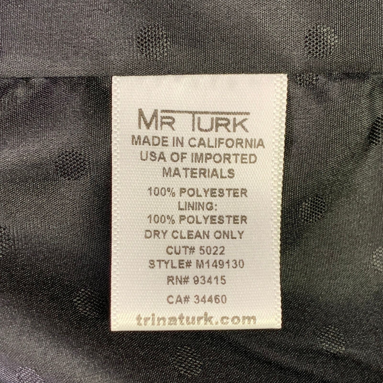 Mr Turk MR TURK Regular Black White Perforated Notch Lapel Suit Size 36R - 10 Thumbnail