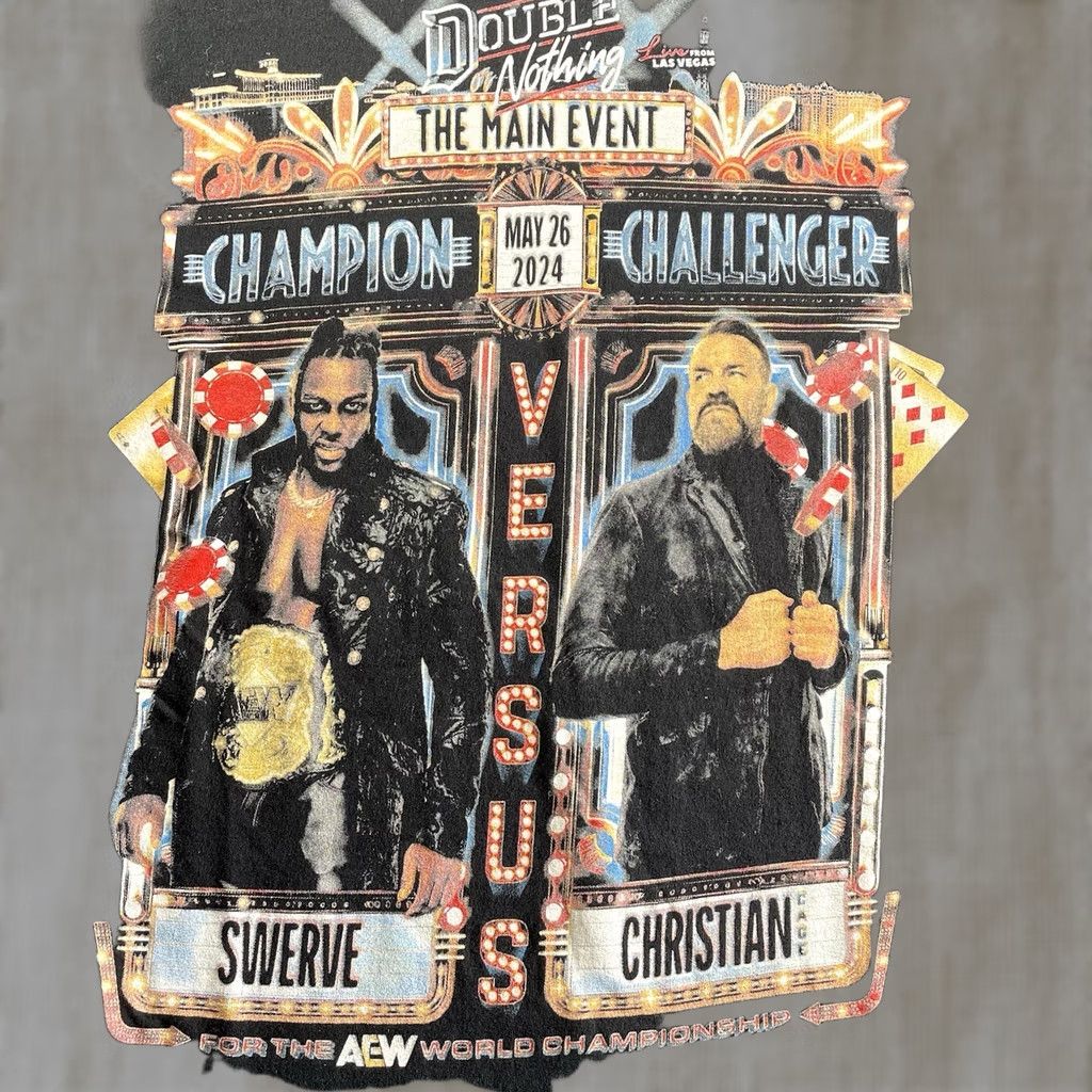 Gildan AEW Double Or Nothing Shirt Mens Small I Was There! LAs Vegas 2024 Tee Swerve Size US S / EU 44-46 / 1 - 1 Thumbnail