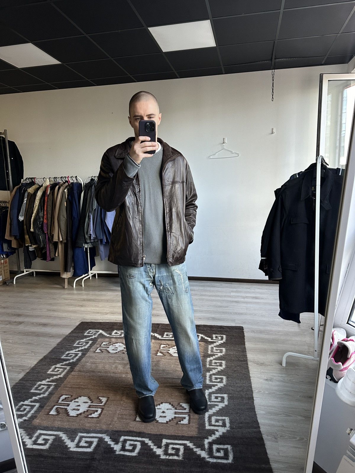 Vintage Pepe Nieto Vintage 60s 70s Eclair Zip Leather Jacket 7927AC Size US M / EU 48-50 / 2 - 1 Thumbnail