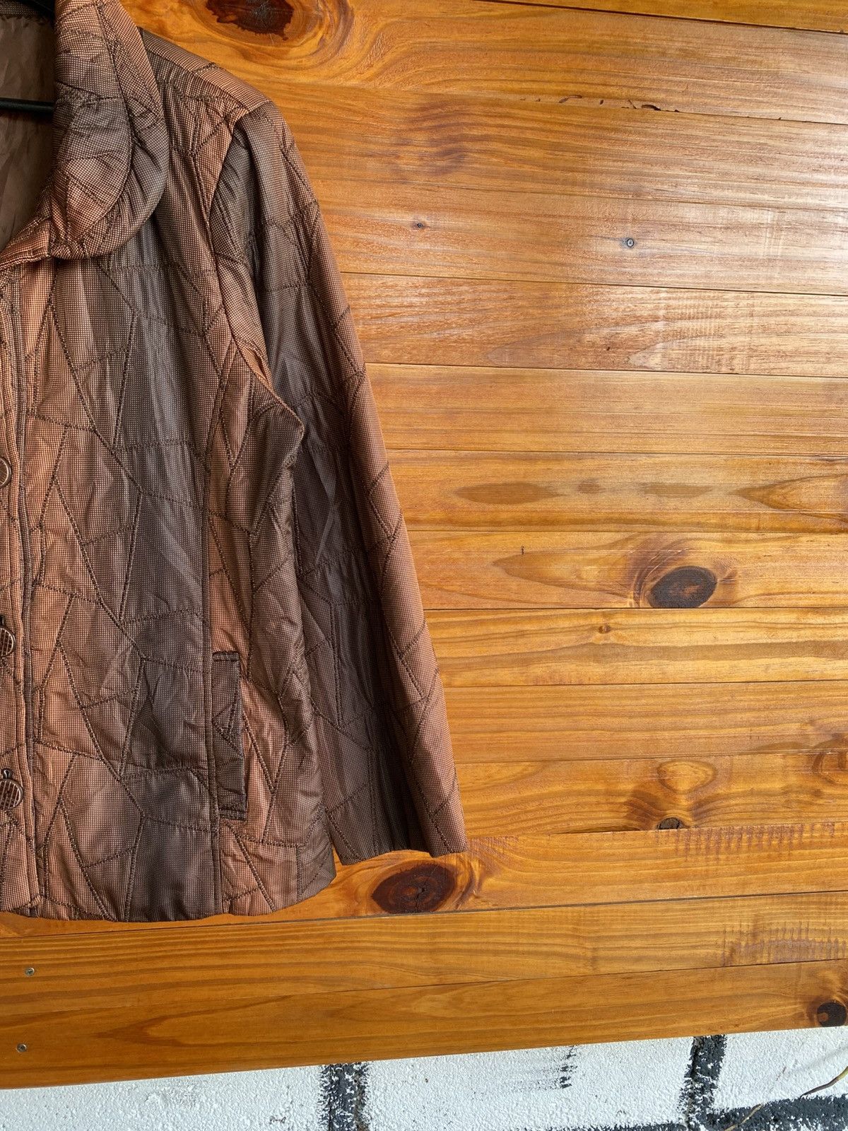 Japanese Brand J. Satterwhite Quilted Jacket Brown Lightweight Size M / US 6-8 / IT 42-44 - 7 Thumbnail