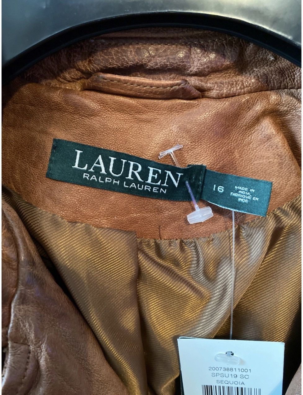 Lauren Ralph Lauren Lauren Ralph Lauren Burnished Leather Moto Jacket Size L / US 10 / IT 46 - 2 Thumbnail