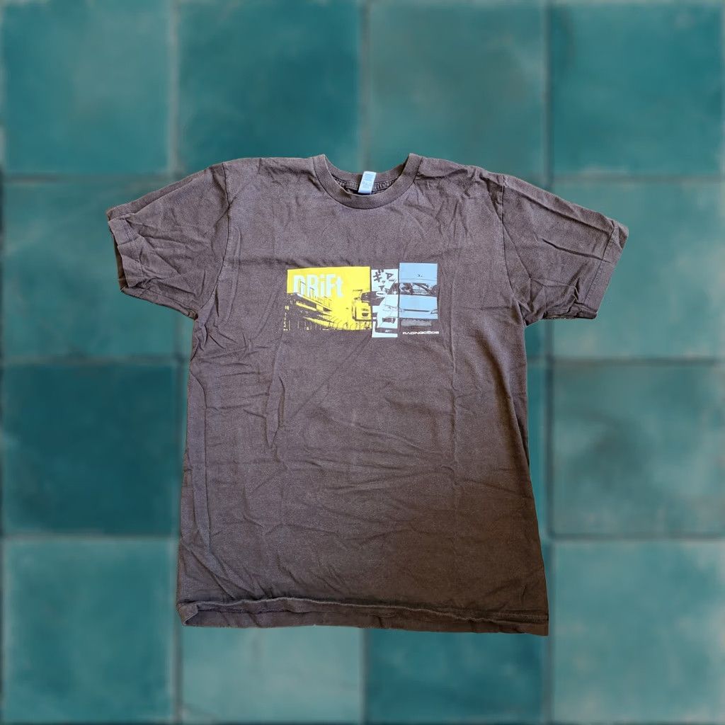 American Apparel American Apparel T-Shirt Mens Racing Code DRIFT Brown M Sz M Crew Neck Cotton All Seasons" Size US M / EU 48-50 / 2 - 1 Thumbnail