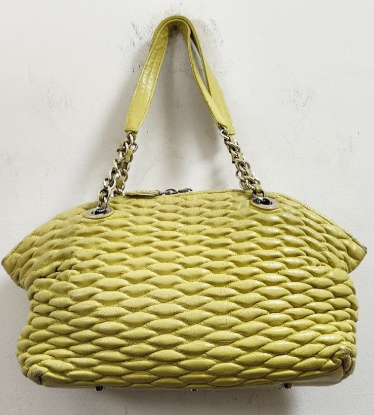 Other Paolo Masi Italy Woven Leather Tote Bag Yellow Leather Size ONE SIZE - 3 Thumbnail