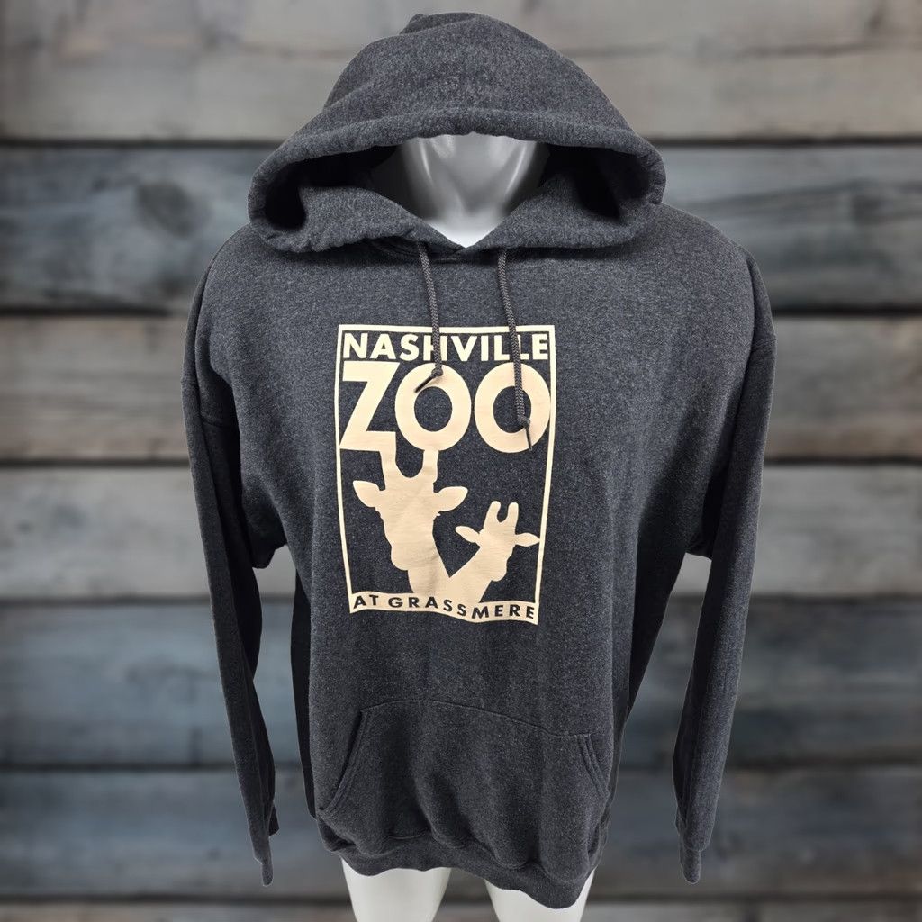 Jerzees VINTAGE Nashville Zoo At Grassmere Hoodie Adults 2XL Gray Sweatshirt Souvenir Size US XXL / EU 58 / 5 - 1 Thumbnail