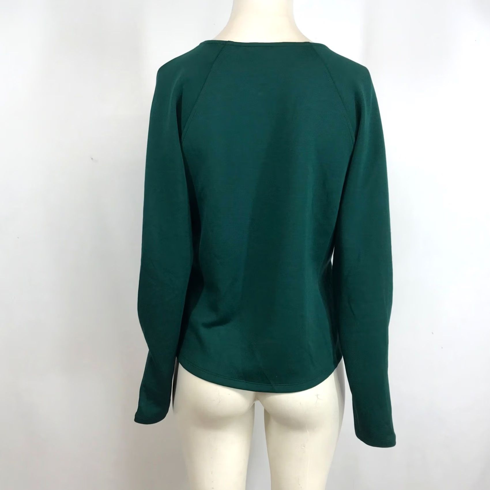 Banana Republic Banana Republic Women Raglan Long Sleeve Top Dark Green Crew Neck Split Cuff M 526311-05-1 Size M / US 6-8 / IT 42-44 - 5 Thumbnail