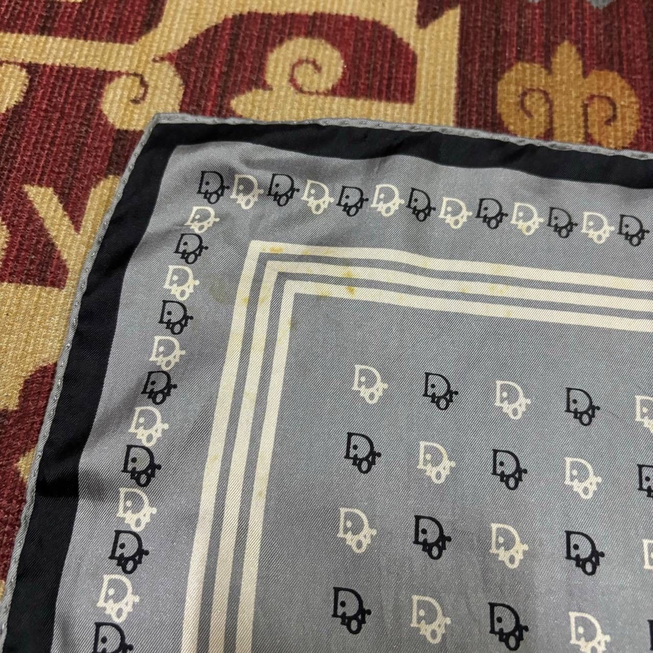 Christian Dior Monsieur Christian Dior Monogram Oblique Silk Scarf Handkerchief Size ONE SIZE - 7 Thumbnail