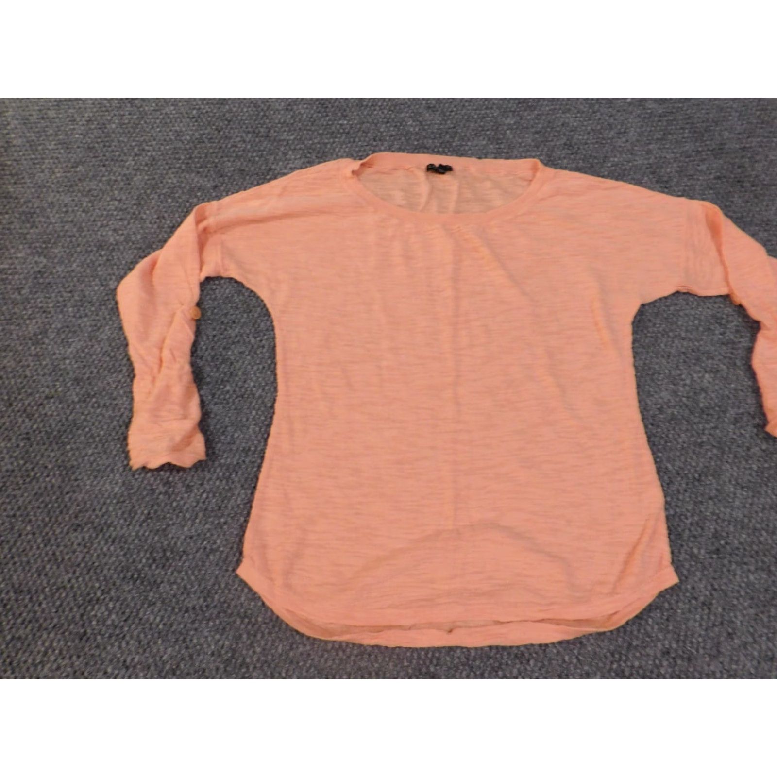 Express Express Blouse Shirt Women's M Pink Roll Tab Sleeve Cotton Rayon Pullover Round Neck Basic Casual Classic Stretch Solid F/Designer-Theme Size M / US 6-8 / IT 42-44 - 3 Thumbnail