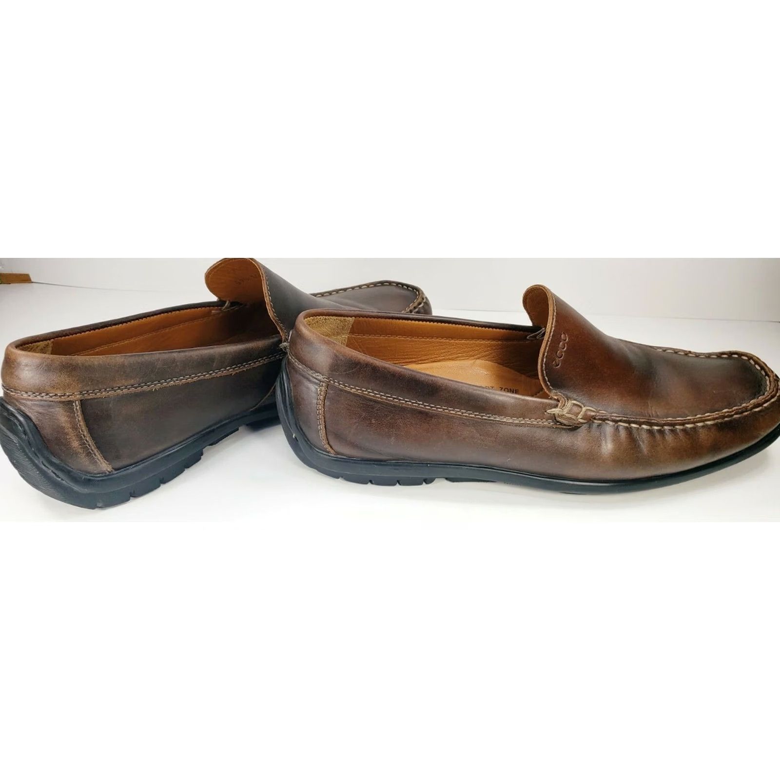 Ecco ECCO Loafers & Slip Ons Mens Brown Men Size 11M 44EU Leather Hand Sewn Size US 10.5 / EU 43-44 - 5 Thumbnail