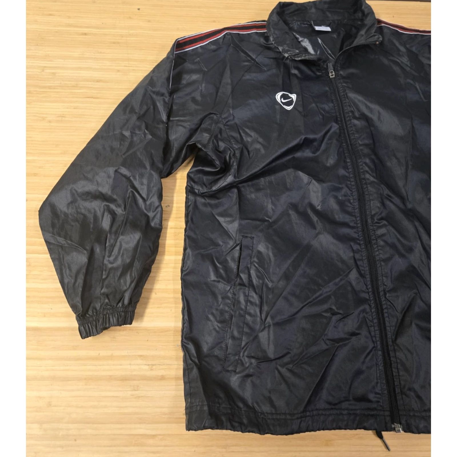 Nike Nike Jacket Mens XL Black Full Zip Windbreaker Track Stripe Sleeve Athletic Size US XL / EU 56 / 4 - 3 Thumbnail