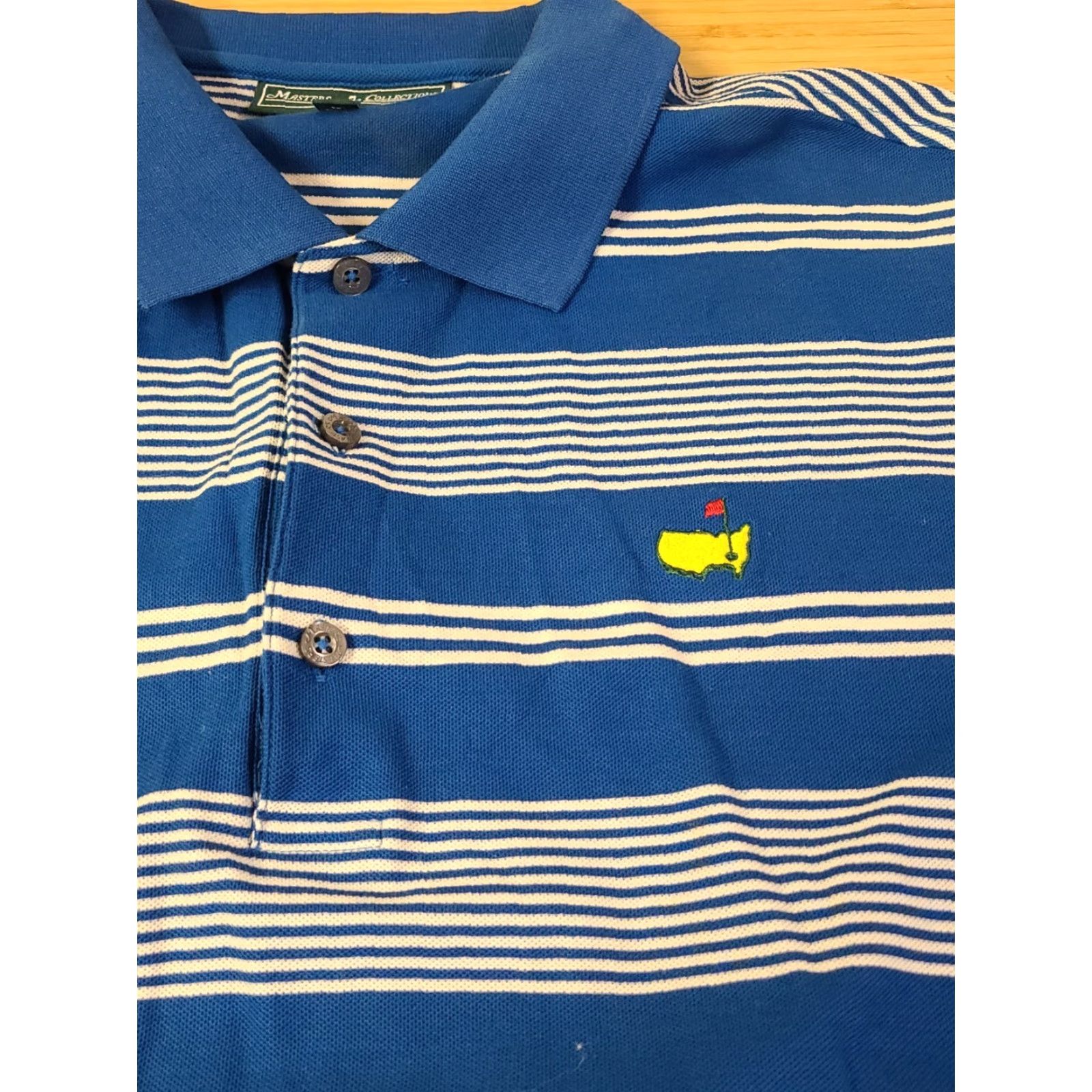 Vintage Masters Collection Polo Shirt Striped Augusta Blue L Men Size US L / EU 52-54 / 3 - 3 Thumbnail