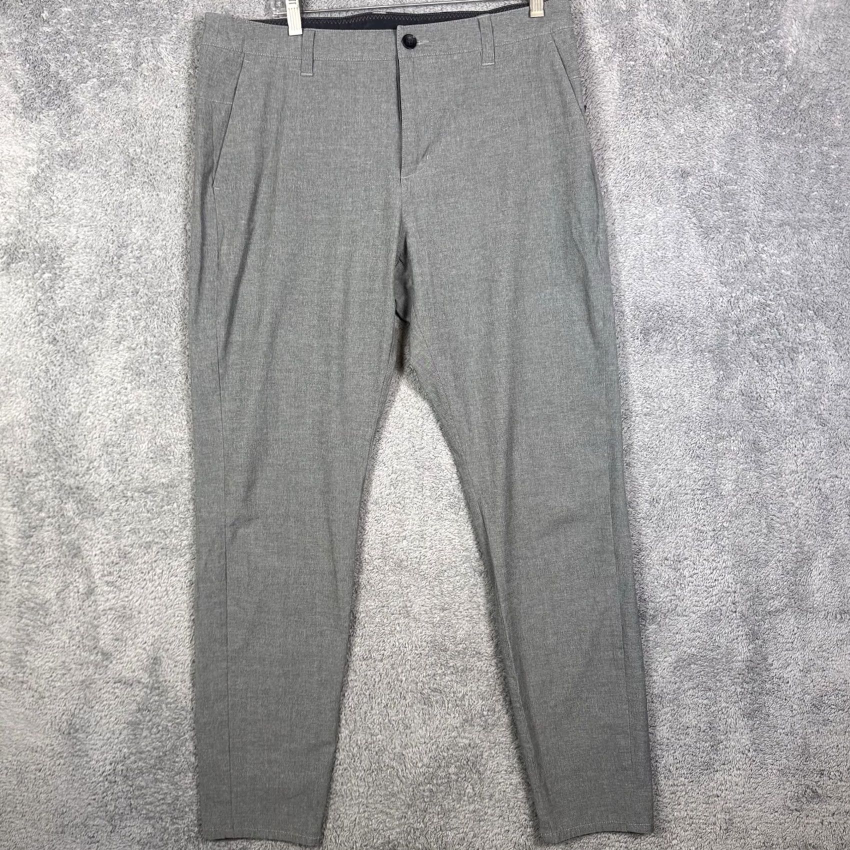 Vuori Vuori Men Pants 34x32 Chino Stretch Tech Performance Tapered 100% Polyester Gray V431 Size US 34 / EU 50 - 2 Thumbnail