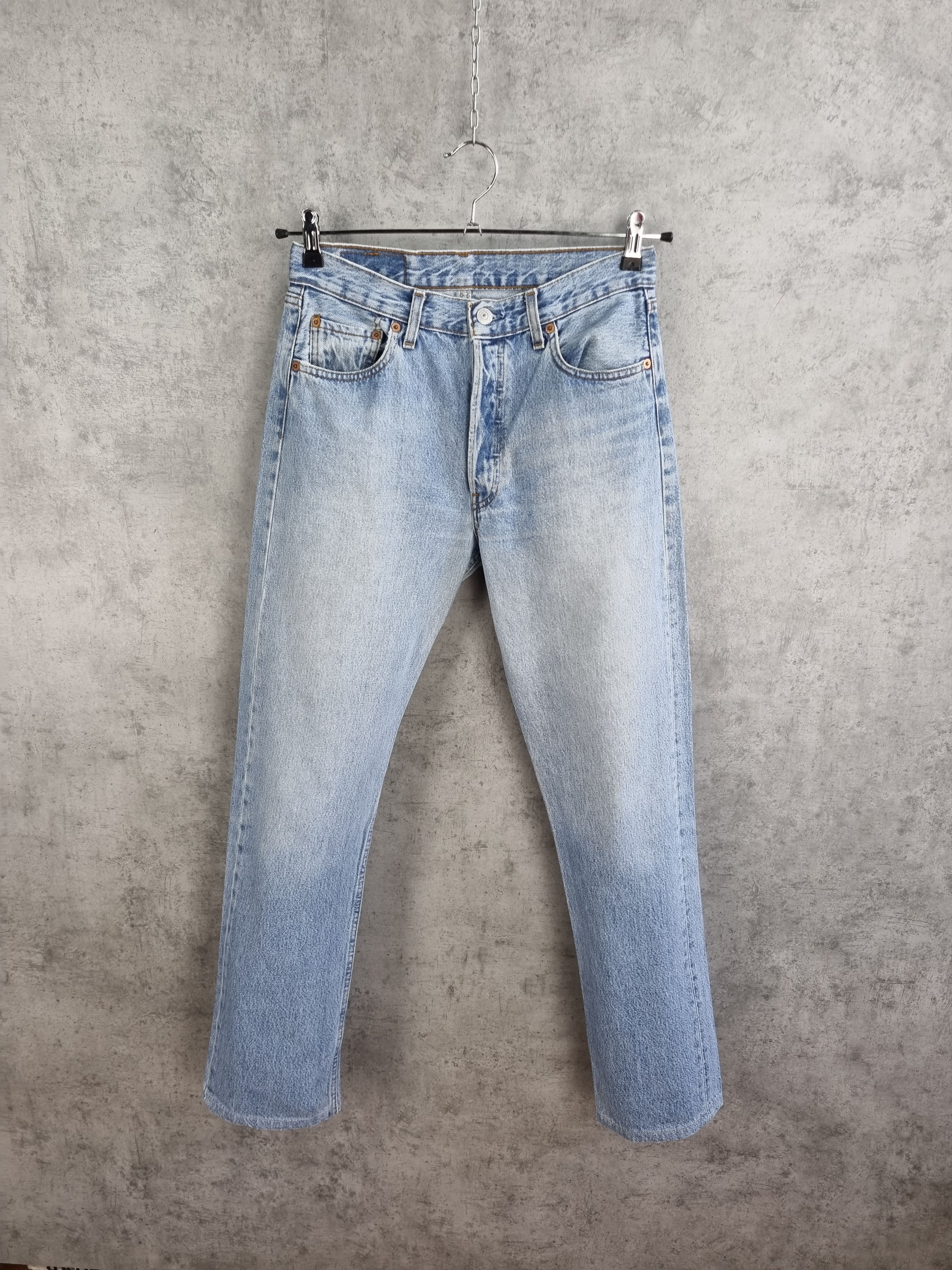 Levi's × Levi's Vintage Clothing × Vintage 95s Unique Blue Sky Faded in Time Levis 501 Beautiful Jeans Size US 31 - 1 Thumbnail