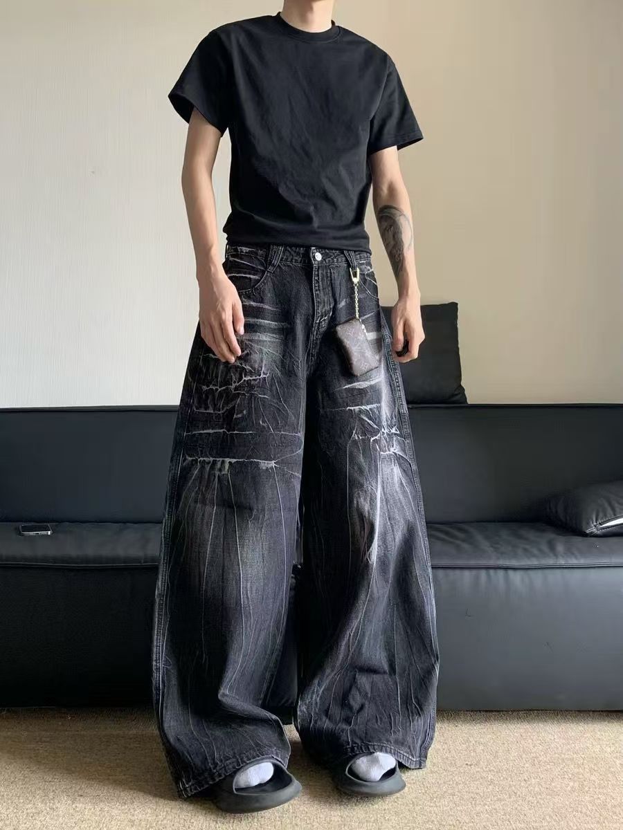 Japanese Brand × Jean American street retro lightning distressed jeans Size US 32 / EU 48 - 2 Thumbnail