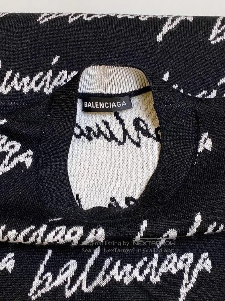 Balenciaga Balenciaga Signature Logo Loose Knit Sweater Size US XS / EU 42 / 0 - 4 Thumbnail