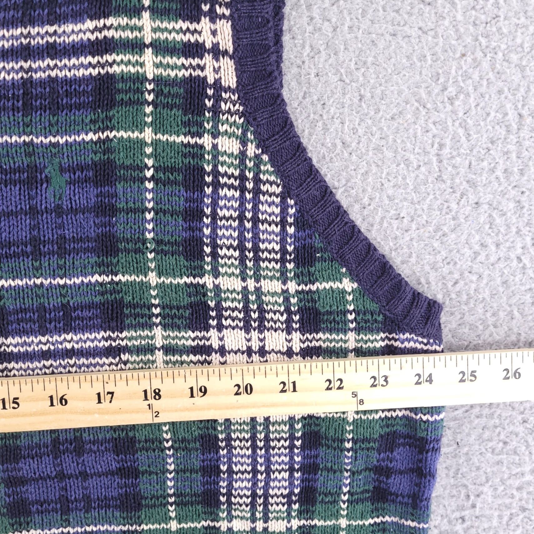 Polo Ralph Lauren VINTAGE Polo Ralph Lauren Vest Sweater Mens XL V-Neck Linen Green Checks Money Vintage Size US XL / EU 56 / 4 - 7 Thumbnail