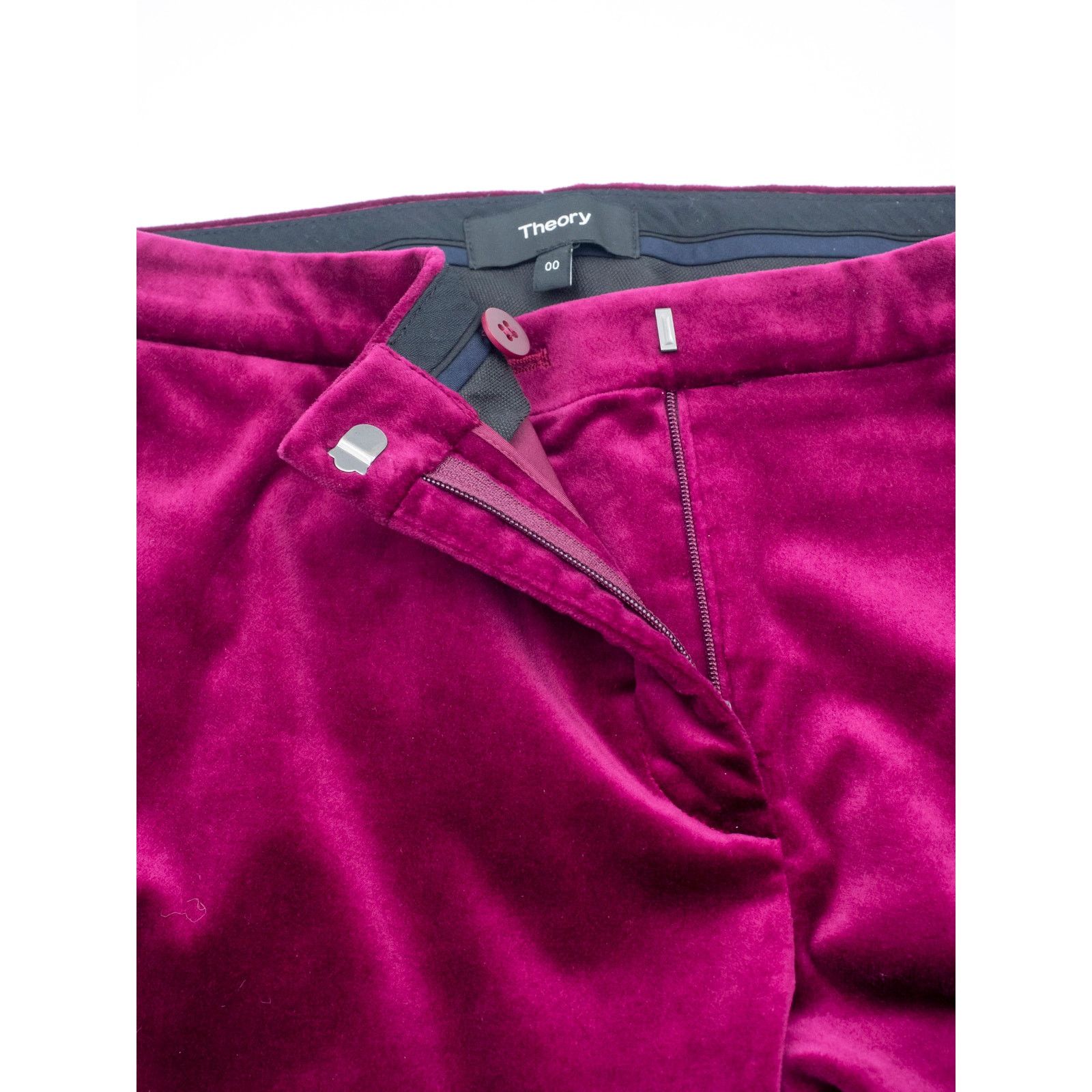Theory Theory Fuchsia Velvet Slim Fit Pant Suit Size 25" / US 0 / IT 36 - 7 Thumbnail