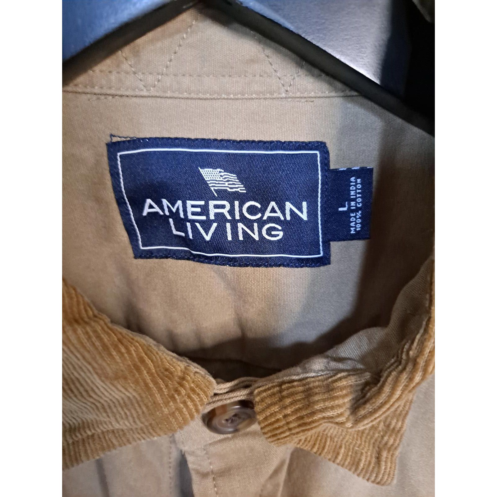 Other American Living Heavy Duty Tan Button Up with Corduroy Colla Size US L / EU 52-54 / 3 - 6 Thumbnail