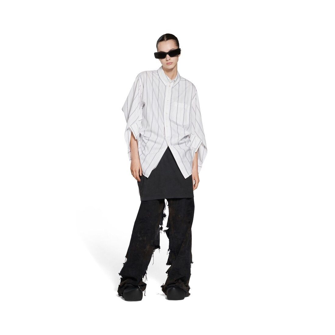 Balenciaga o1la1rc1a0325 Bb Corp Swing Twisted Shirt Large Fit Size XL / US 12-14 / IT 48-50 - 2 Thumbnail