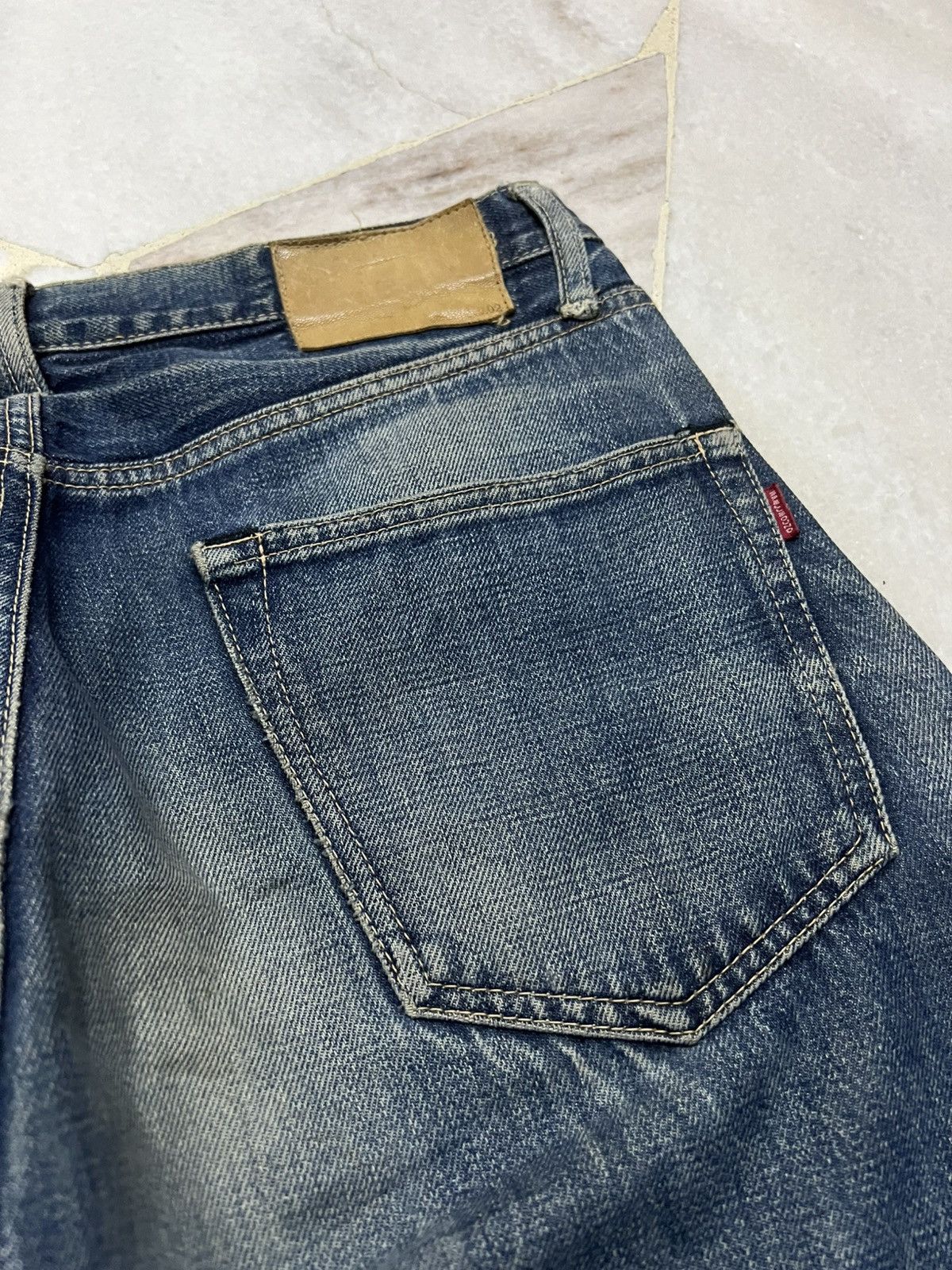 If Six Was Nine × Japanese Brand × Spellbound 💥90’s💥Vintage Spellbound Distress Selvedge Mud Wash Jeans Size US 31 - 19 Thumbnail