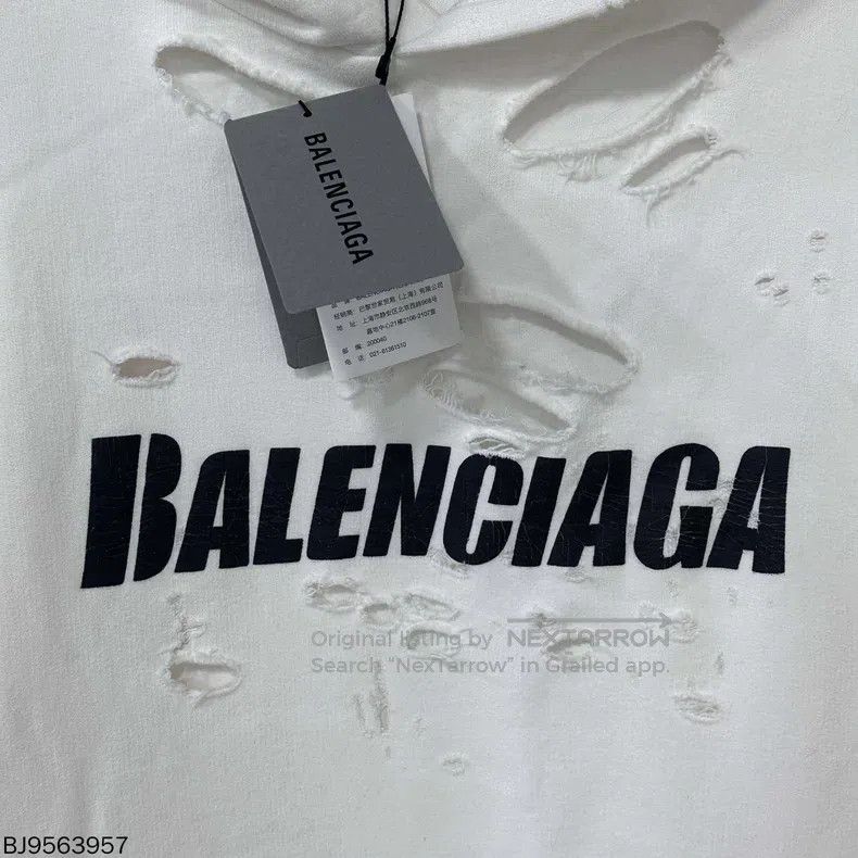 Balenciaga Balenciaga Heavy Destroyed Double Layer Letter Logo Hoodie Size US L / EU 52-54 / 3 - 8 Thumbnail