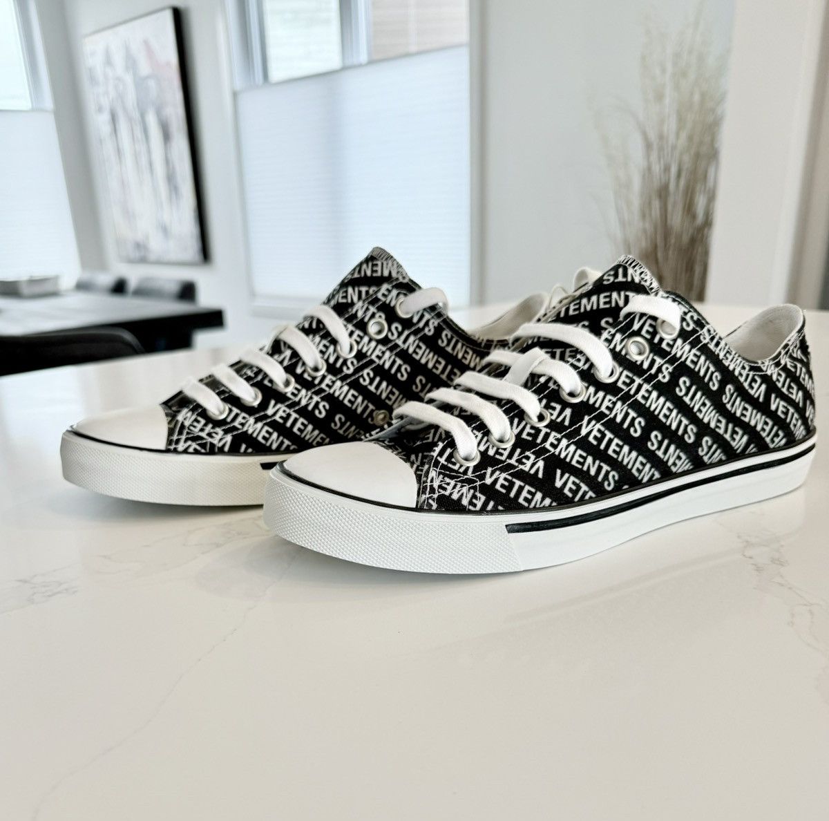 Vetements New FW18 Phase 2 Monogram CTN Low Top Canvas Sneakers 42 Size US 8.5 / EU 41-42 - 2 Thumbnail
