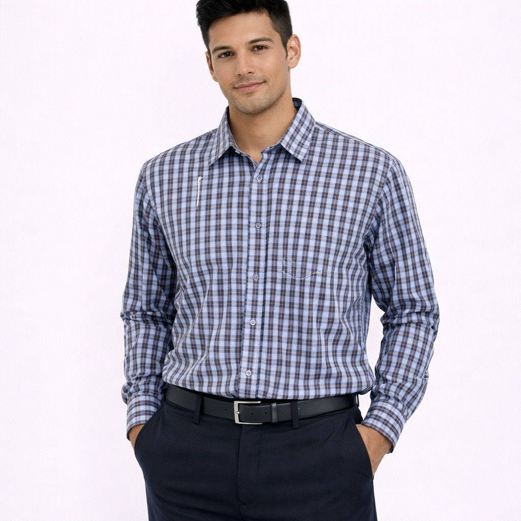 Club Room Regular Fit Tartan Plaid Collared Long Slv Button-Up Shirt Size US XL / EU 56 / 4 - 1 Thumbnail
