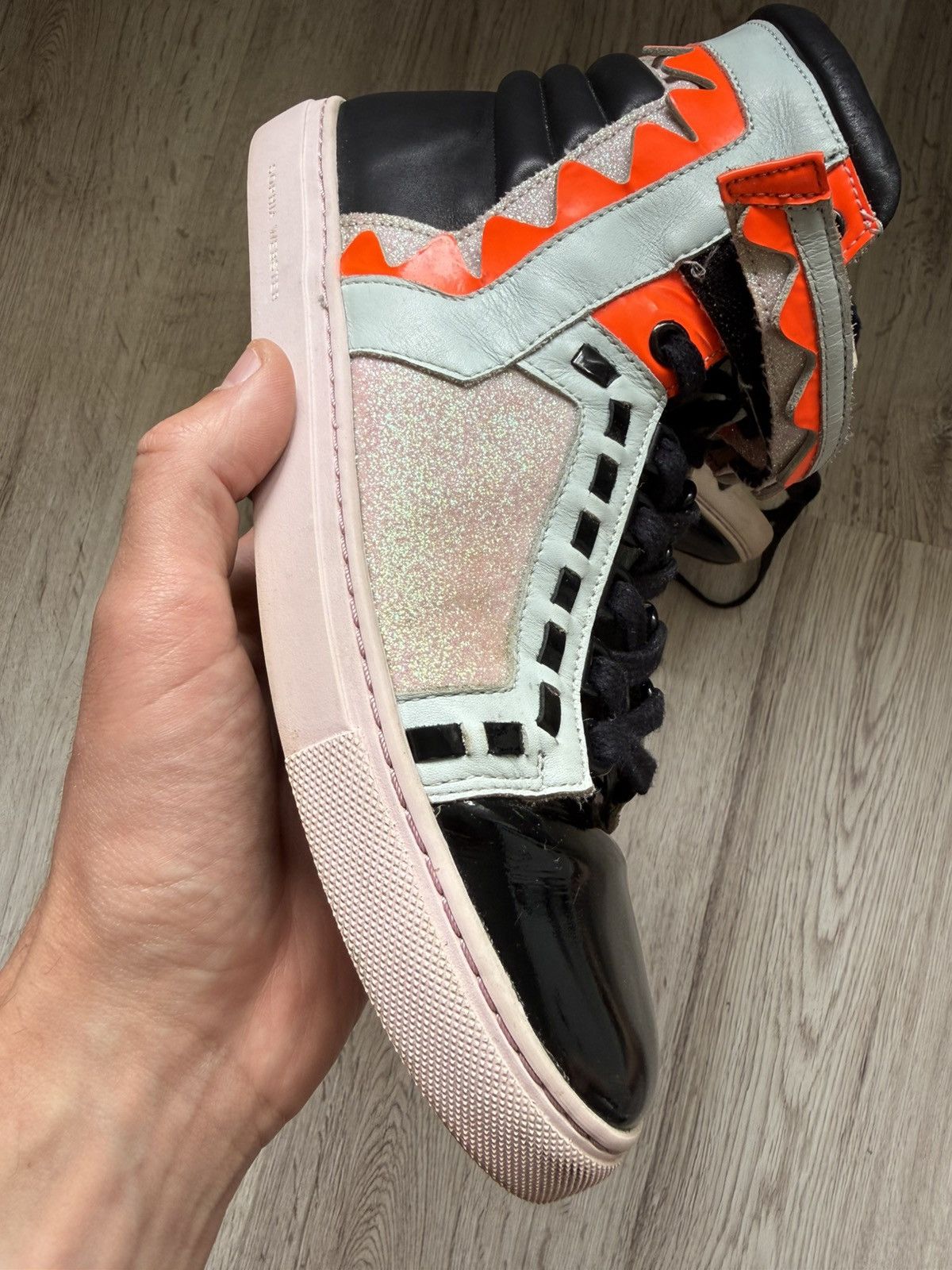 Sophia Webster Sophia Webster Fantasy Wing High Top Sneakers Neon Glitter Size US 9 / IT 39 - 4 Thumbnail