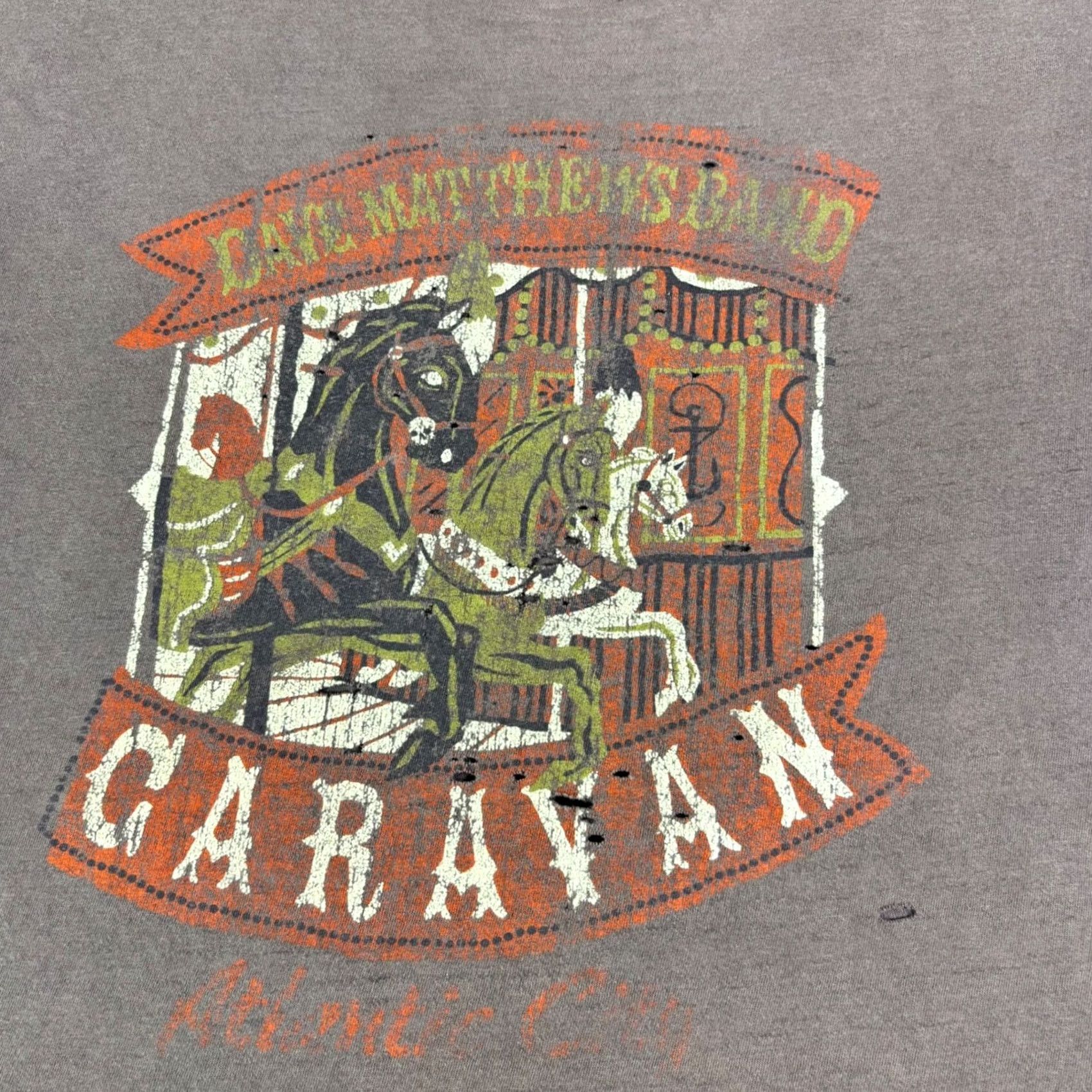 Vintage Dave Matthews Band Caravan Atlantic City 2011 Tour T-Shirt Gray Distress Short Sleeve Adult Large Regular Crew Neck Graphic Print Vintage No N/A Size US L / EU 52-54 / 3 - 7 Thumbnail