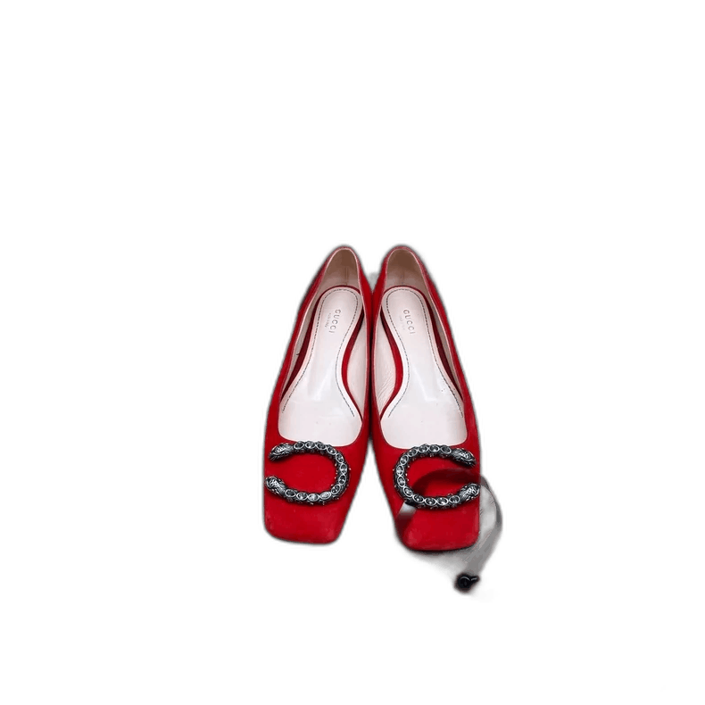 Gucci Gucci Red Crystal Flat Shoes Size 37.5 Size US 7.5 / EU 40-41 - 1 Thumbnail