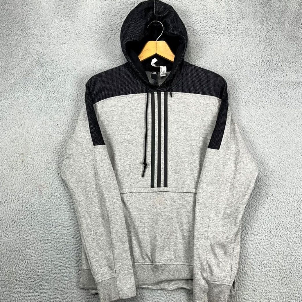 Adidas Adidas Sports Hoodie Sweatshirt Mens Medium Black Gray 3-Striped Pullover Pullover Hoodie Logo Striped Performance Gym Athletic Outdoor Size US M / EU 48-50 / 2 - 4 Thumbnail