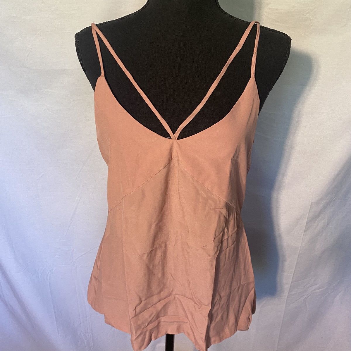 Tonello TONELLO Pink Spaghetti Strap Cami Top V Neck Silk Blend Sz S Size S / US 4 / IT 40 - 1 Thumbnail