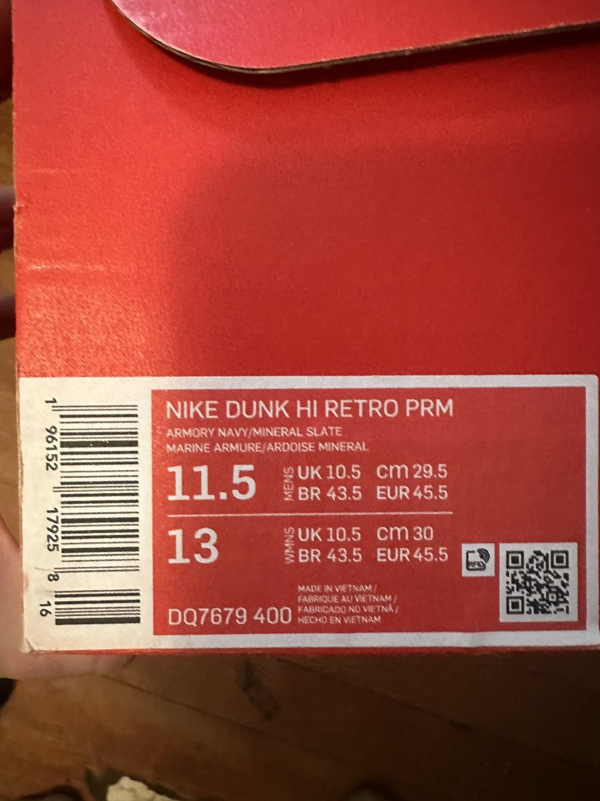 Nike Nike armory navy dunk high w/ rep box Size US 11.5 / EU 44-45 - 7 Thumbnail