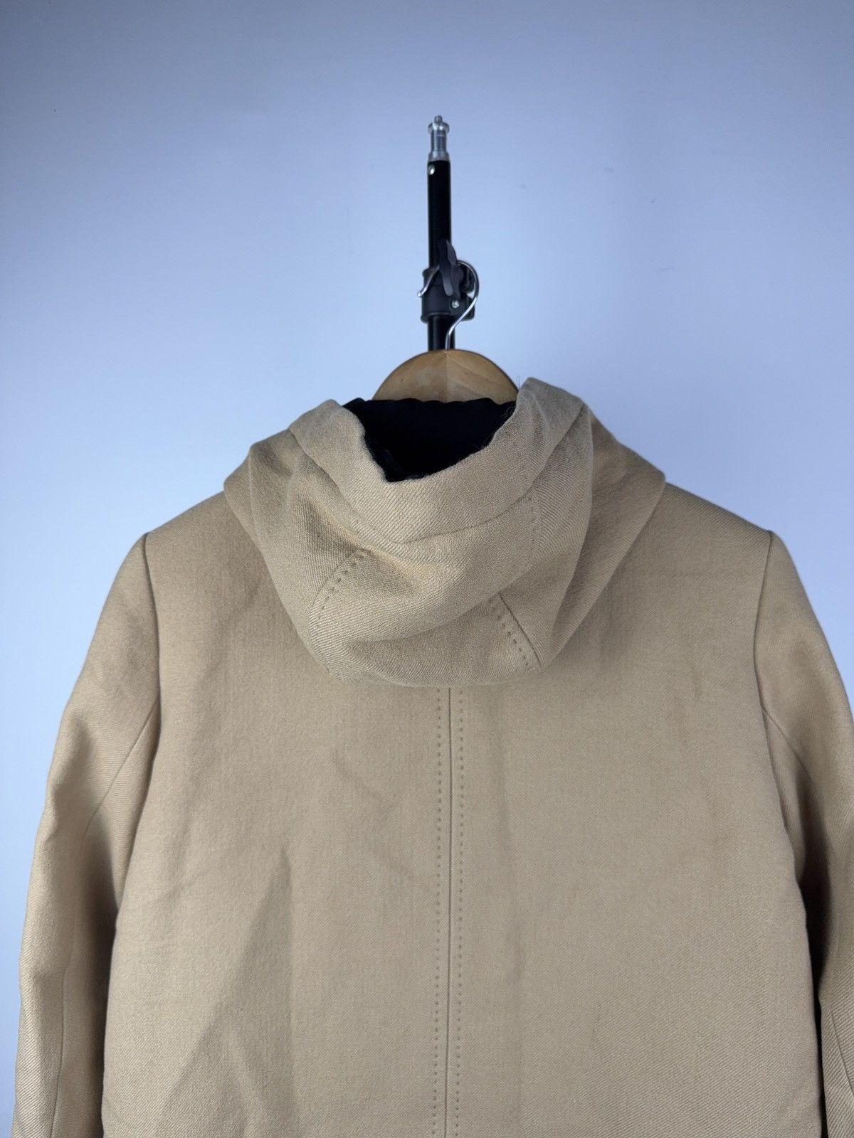 Sandro Luxury Sandro Paris Wool Hooded Coat Beige Asym Zip 38 S-M Size S / US 4 / IT 40 - 8 Thumbnail