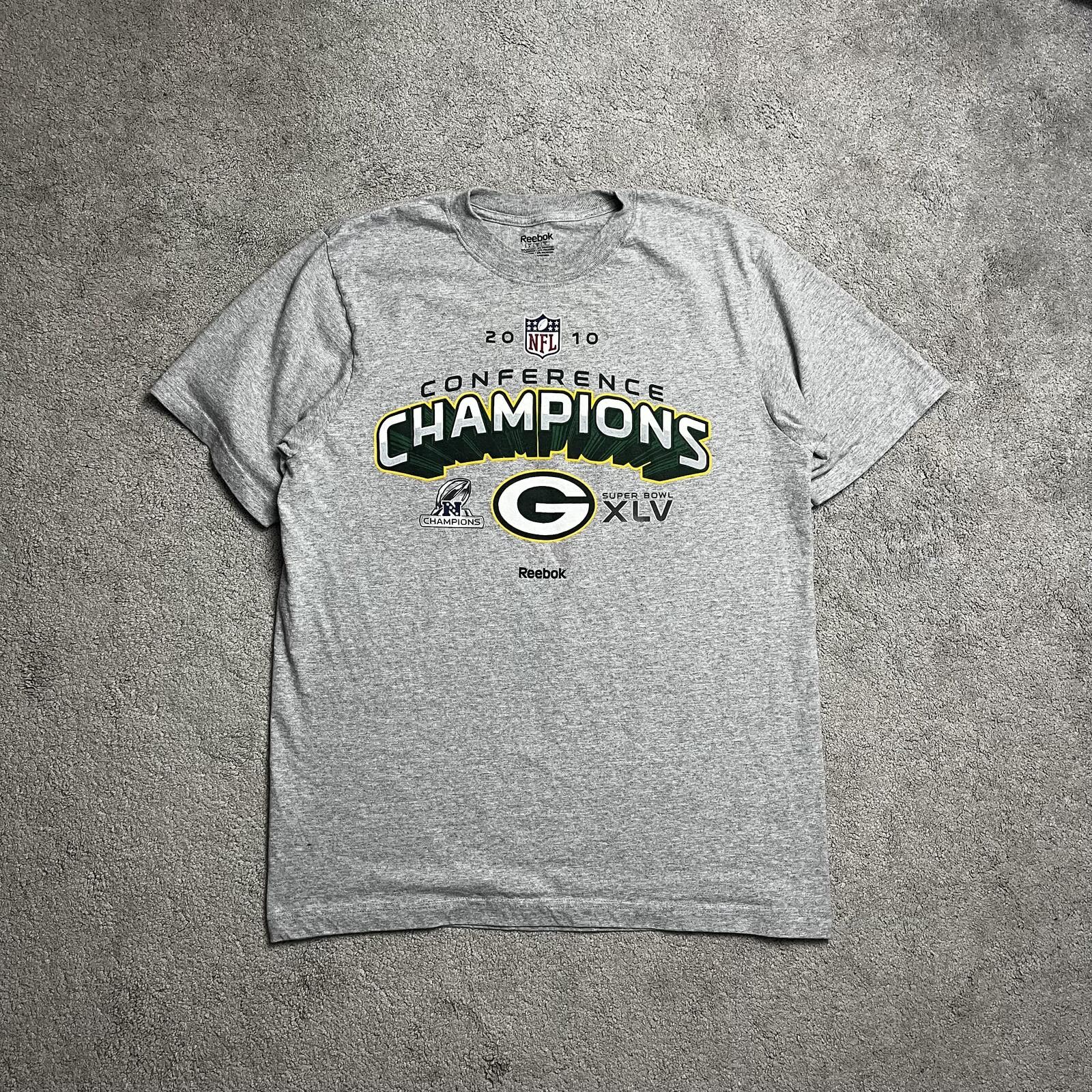 Reebok Reebok 2010 NFL Green Bay Packers Champions T-Shirt Grey Size US XL / EU 56 / 4 - 1 Thumbnail