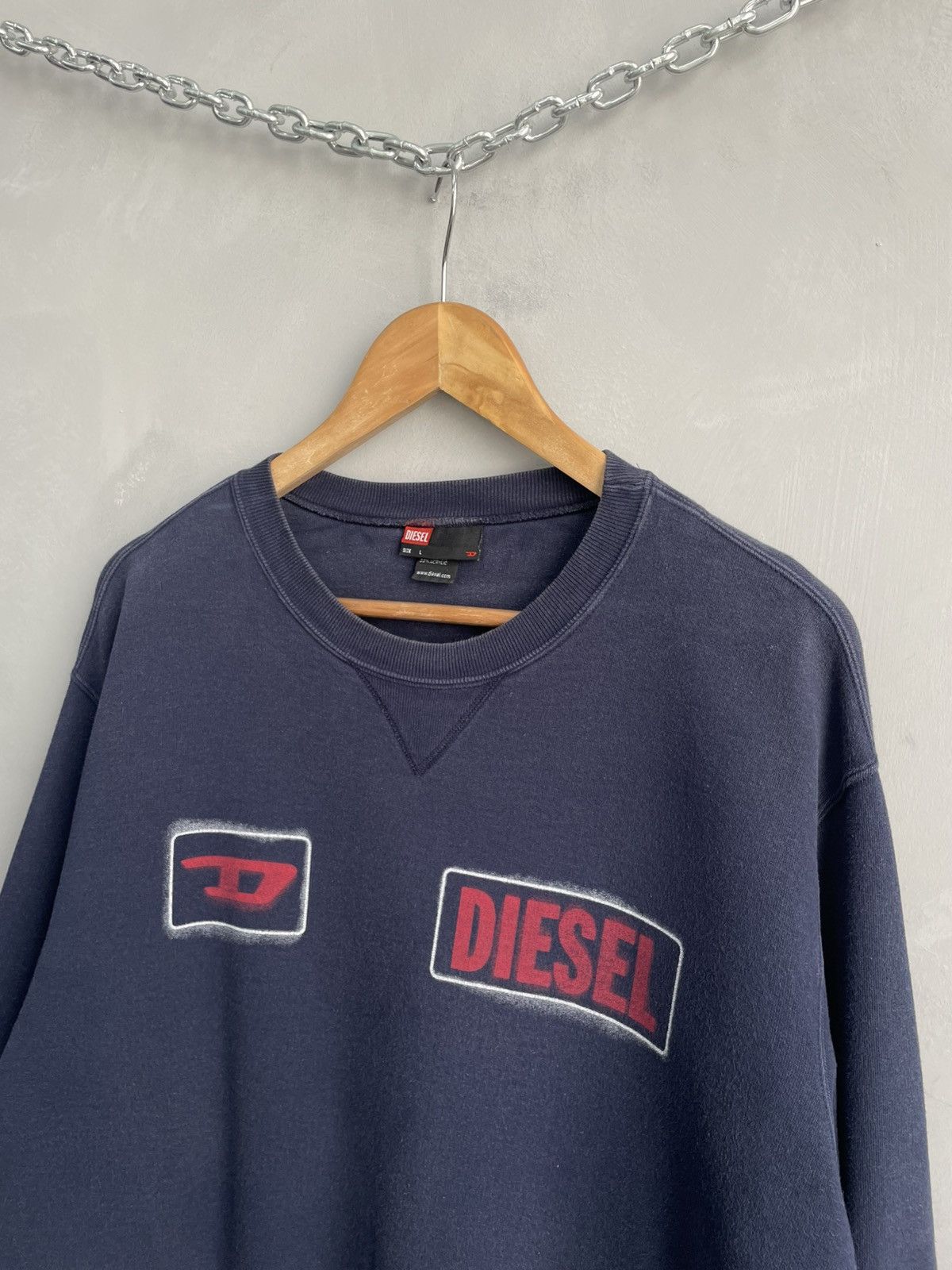 Diesel Retro boxy fit crewneck diesel sweatshirt y2k Size US L / EU 52-54 / 3 - 4 Thumbnail
