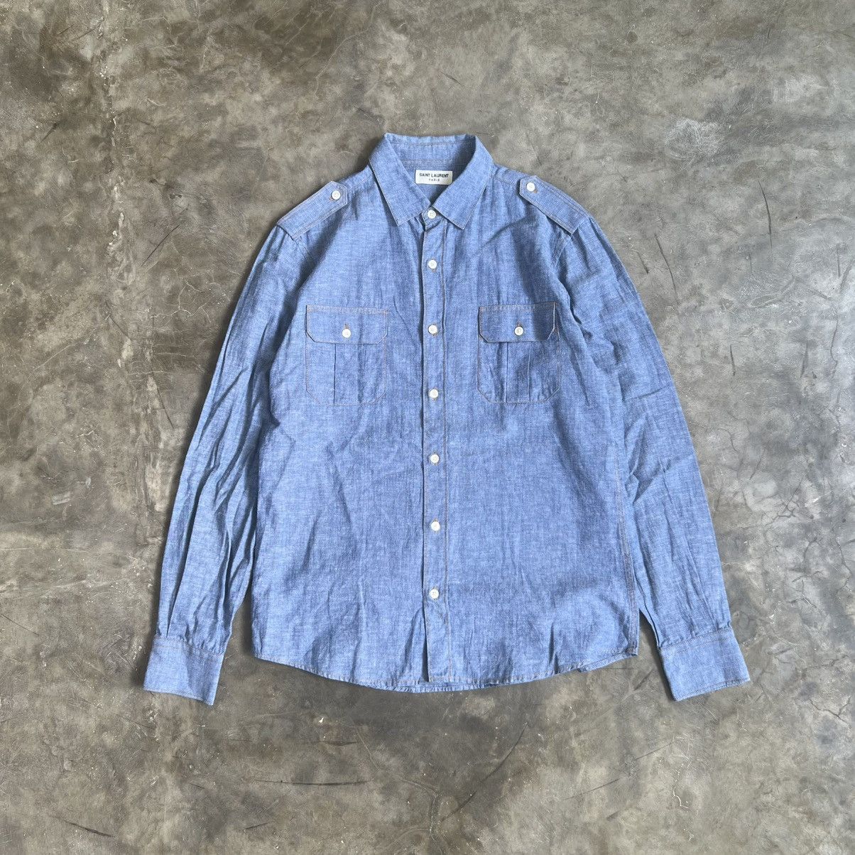 Saint Laurent Paris Saint Lurent Paris Long Sleeve Button up Shirt Size US M / EU 48-50 / 2 - 1 Thumbnail