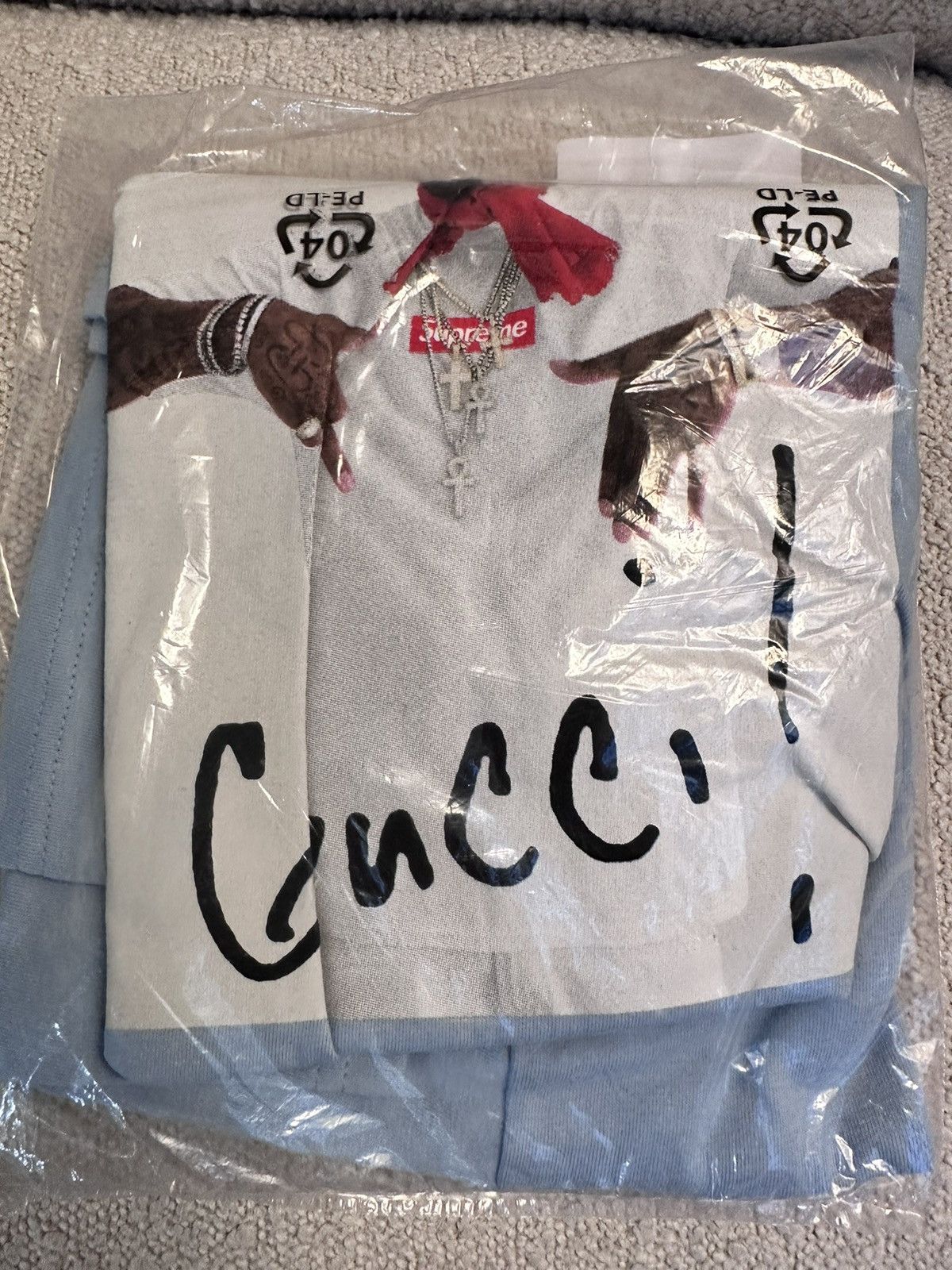 image of Supreme Gucci Mane Tee Light Blue XL [New], Men's