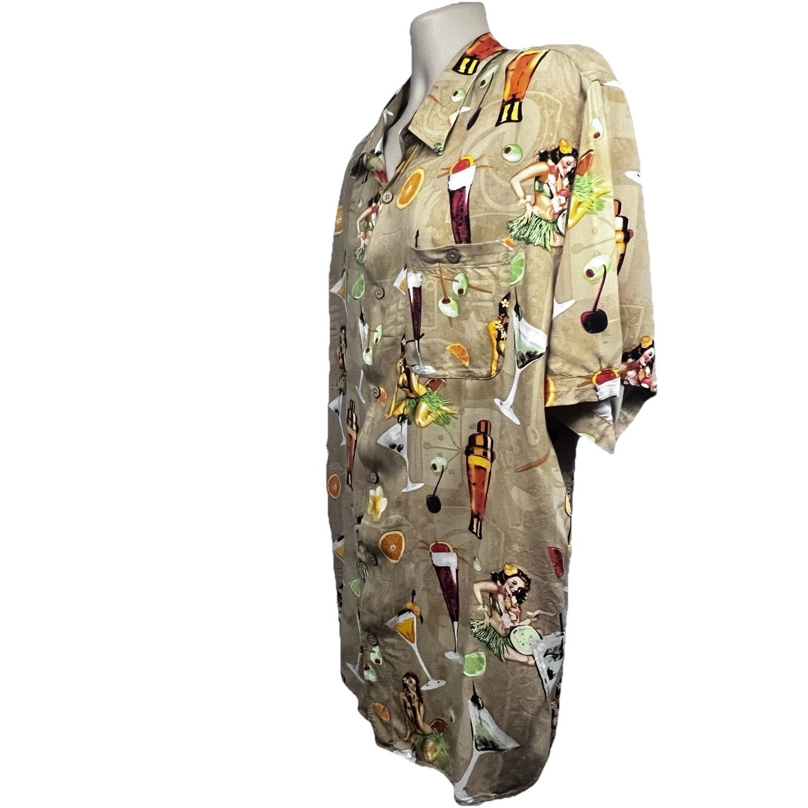 Vintage Vintage Hawaiian Tiki Cocktails Button Up Shirt 2XL Pocket Size US XXL / EU 58 / 5 - 3 Thumbnail