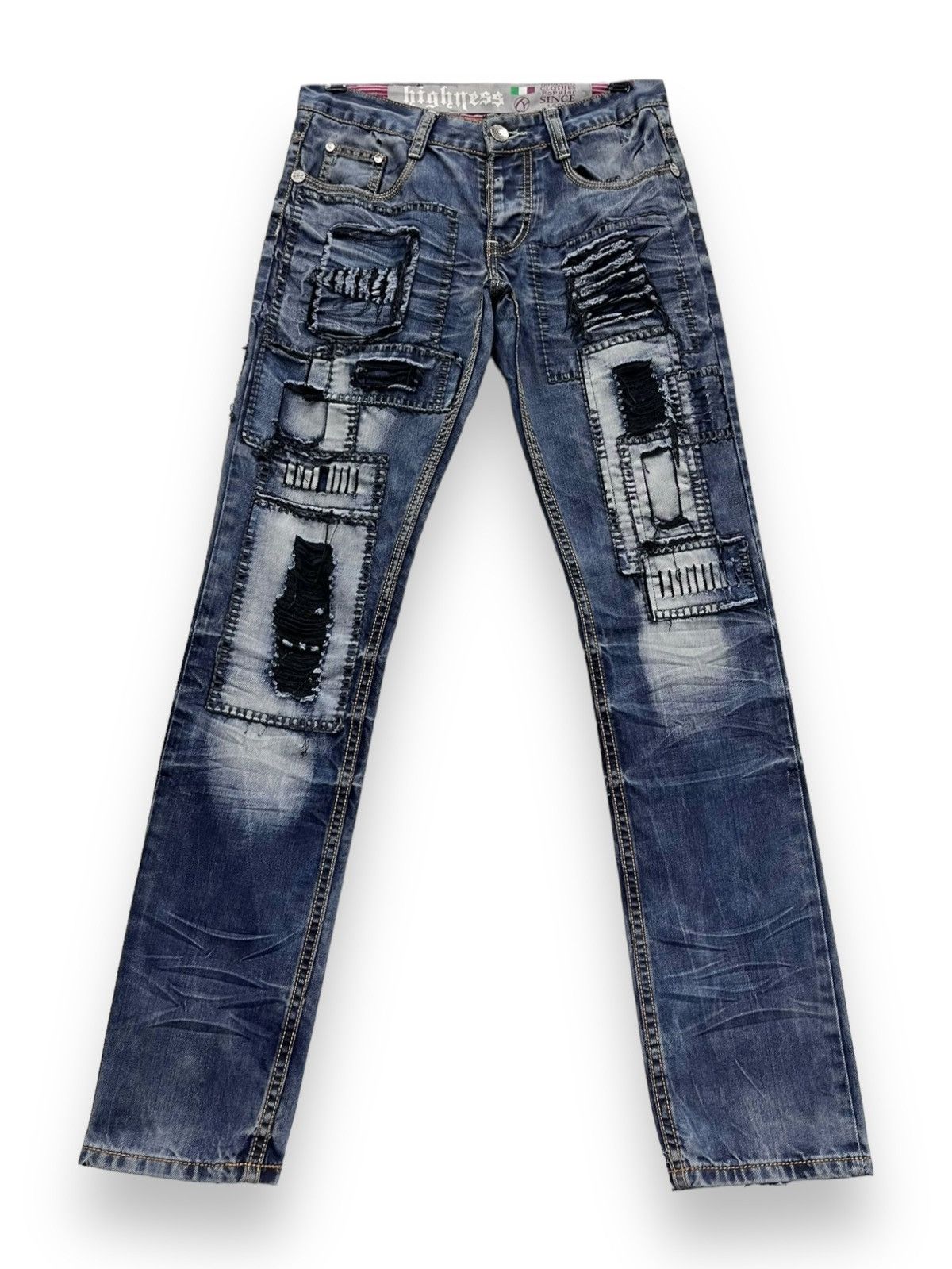 Other 🔥HIGHNESS Handmade Punk Grunge Boro Patchwork SlimFit Denim Size US 28 / EU 44 - 2 Thumbnail
